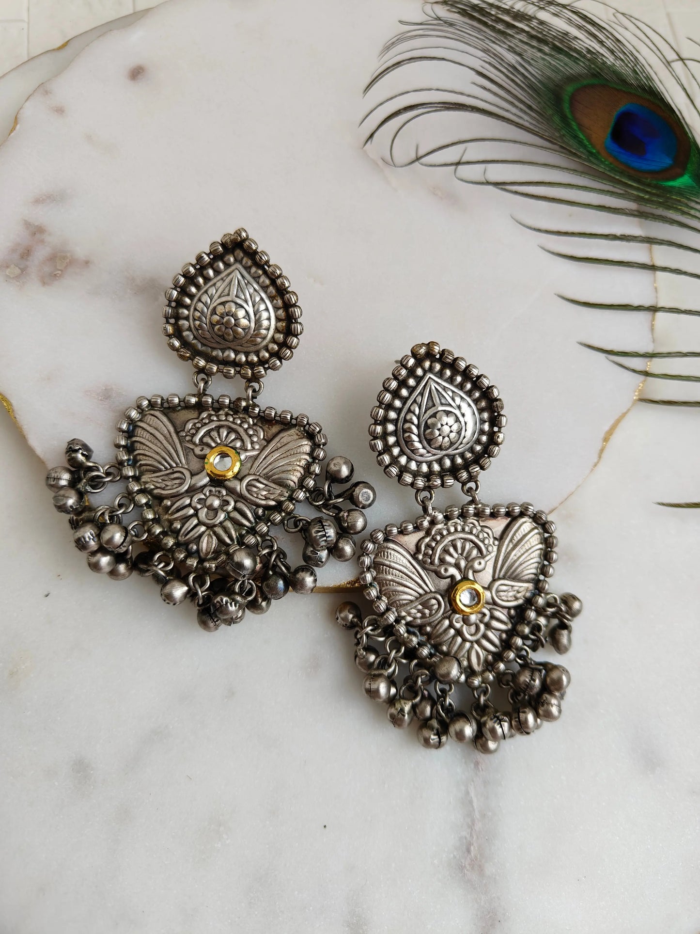 RAS parna Oxidized earrings - The Ornate Gleam Jewellery