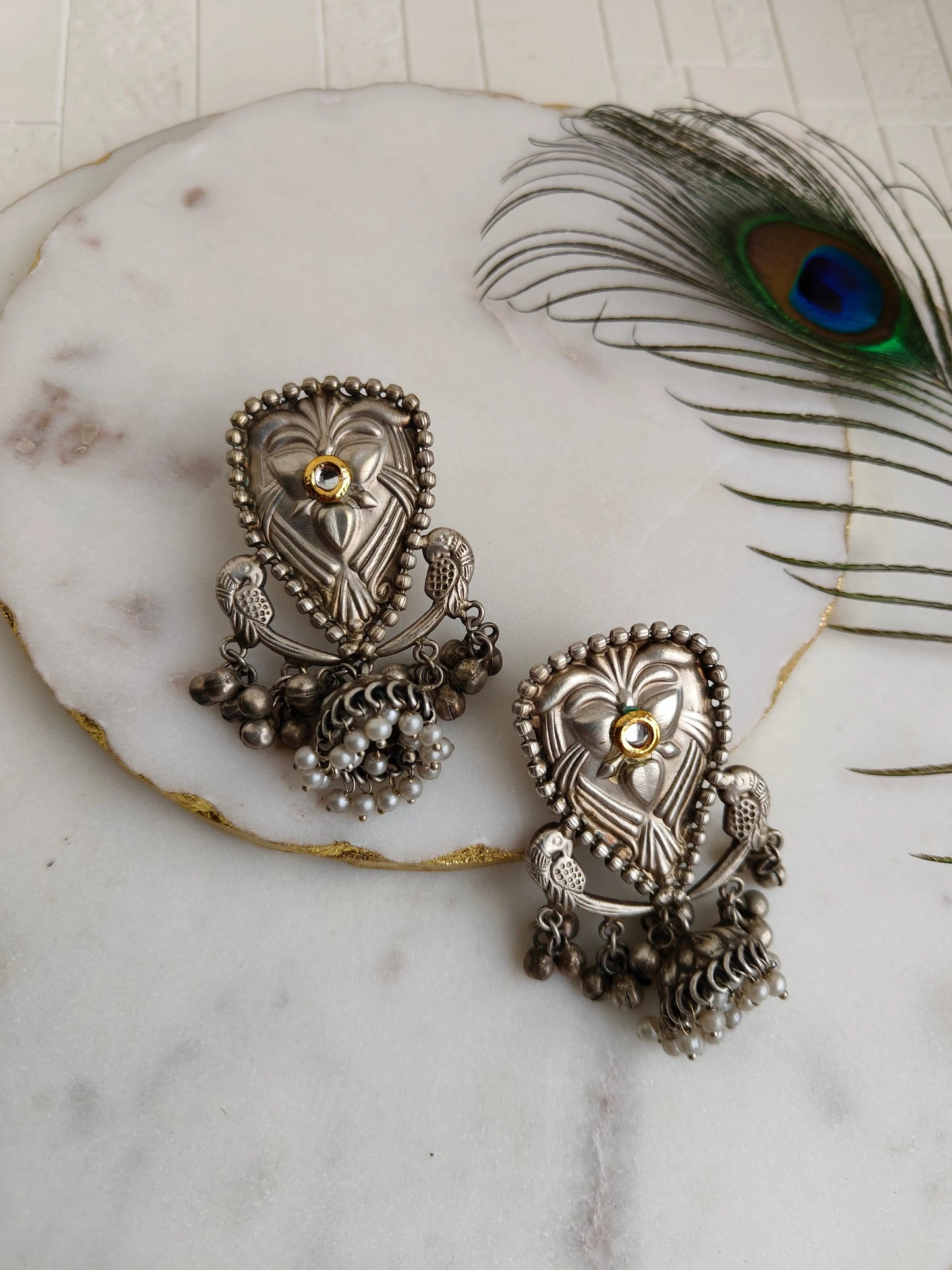 Ras muniya Oxidized earrings - The Ornate Gleam Jewellery