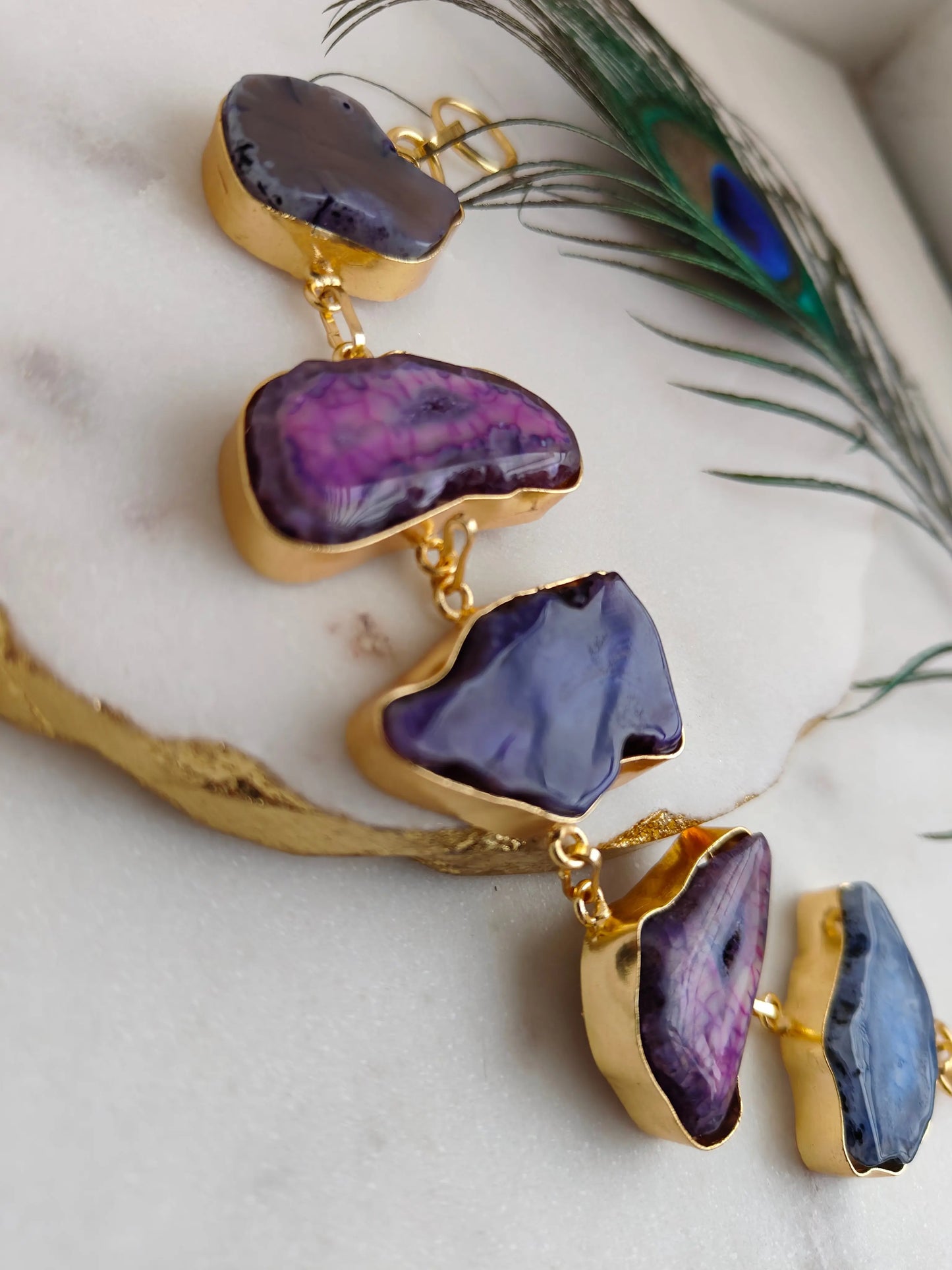 Purple, blue Jiya natural stone Bracelet - The Ornate Gleam Jewellery
