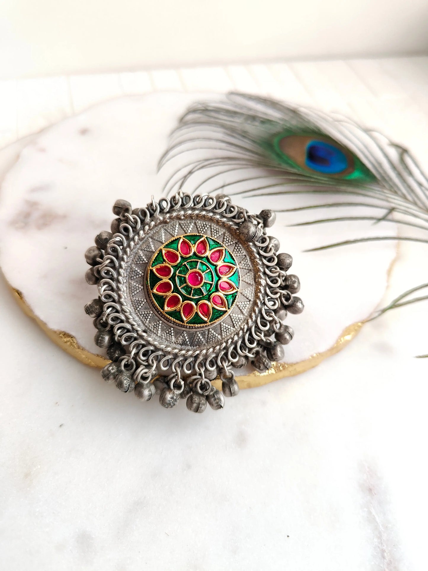 Oxidized Finger Ring (adjustable) - The Ornate Gleam Jewellery