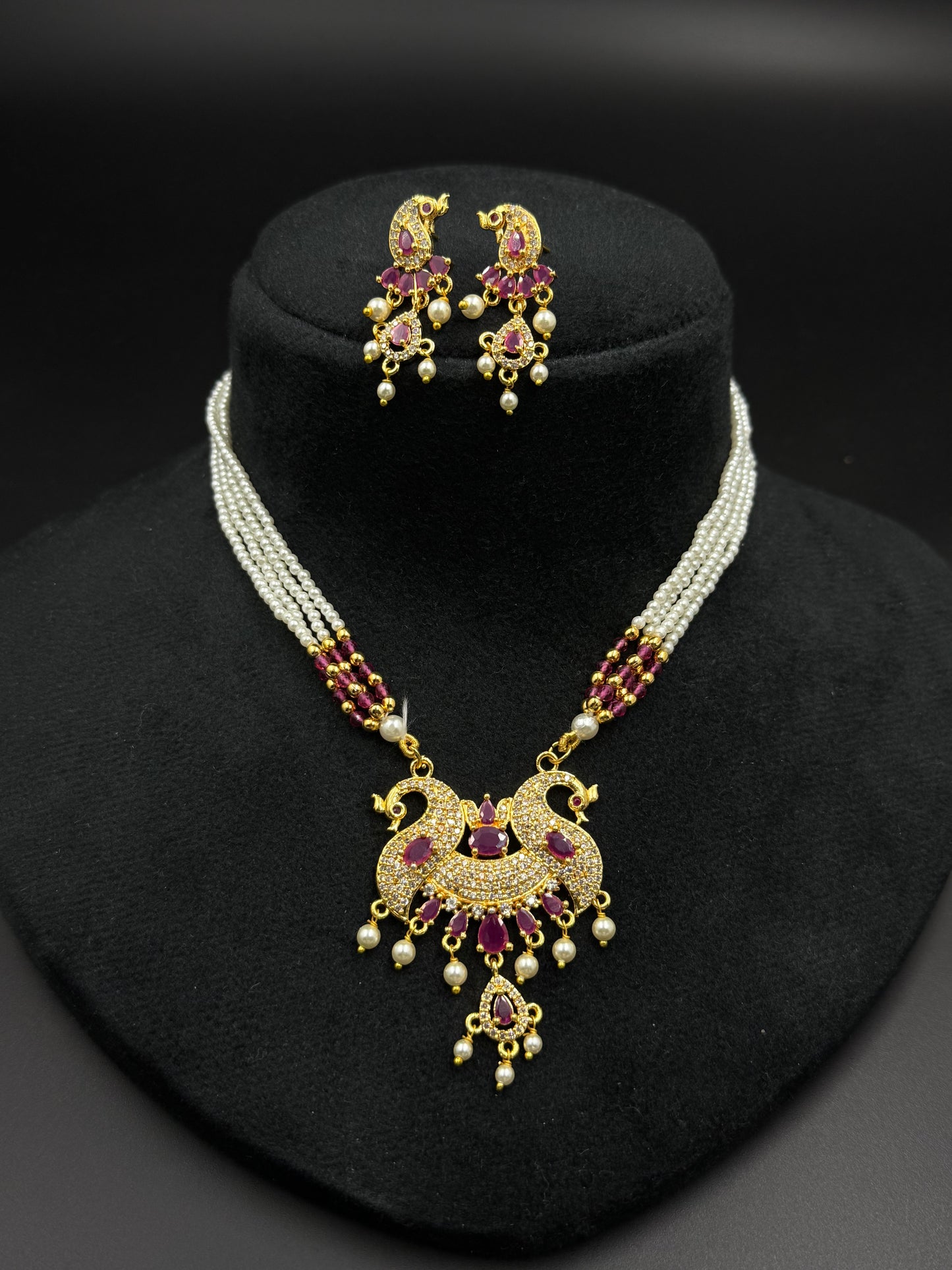 Mayura short Tanmani Necklace Set