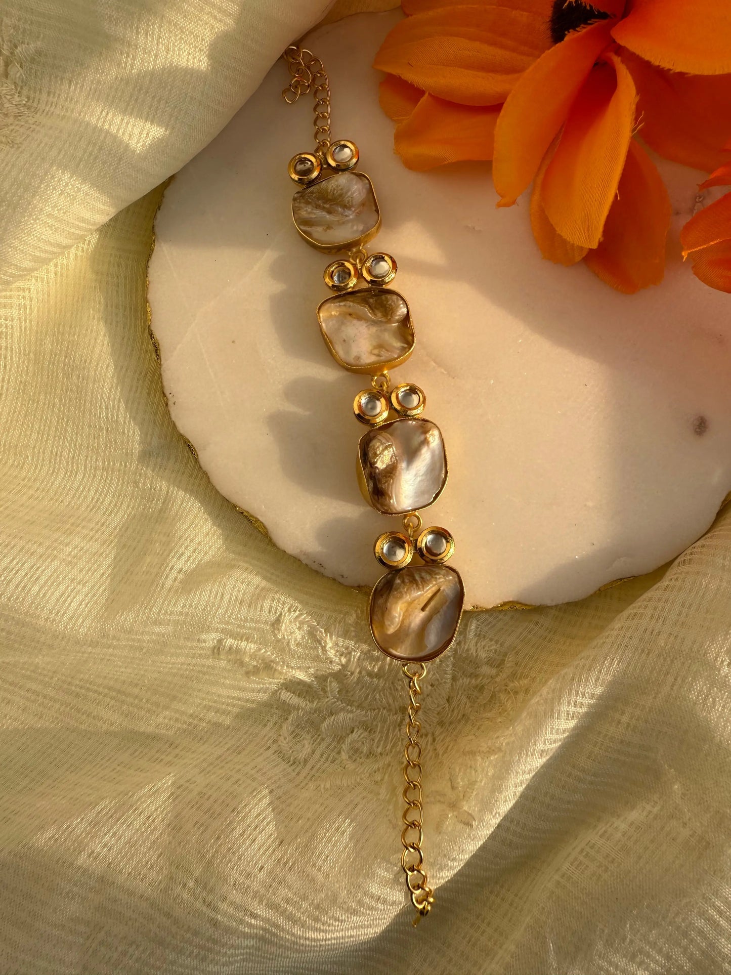 Mother Of Pearl Jiya Bracelet - The Ornate Gleam Jewellery
