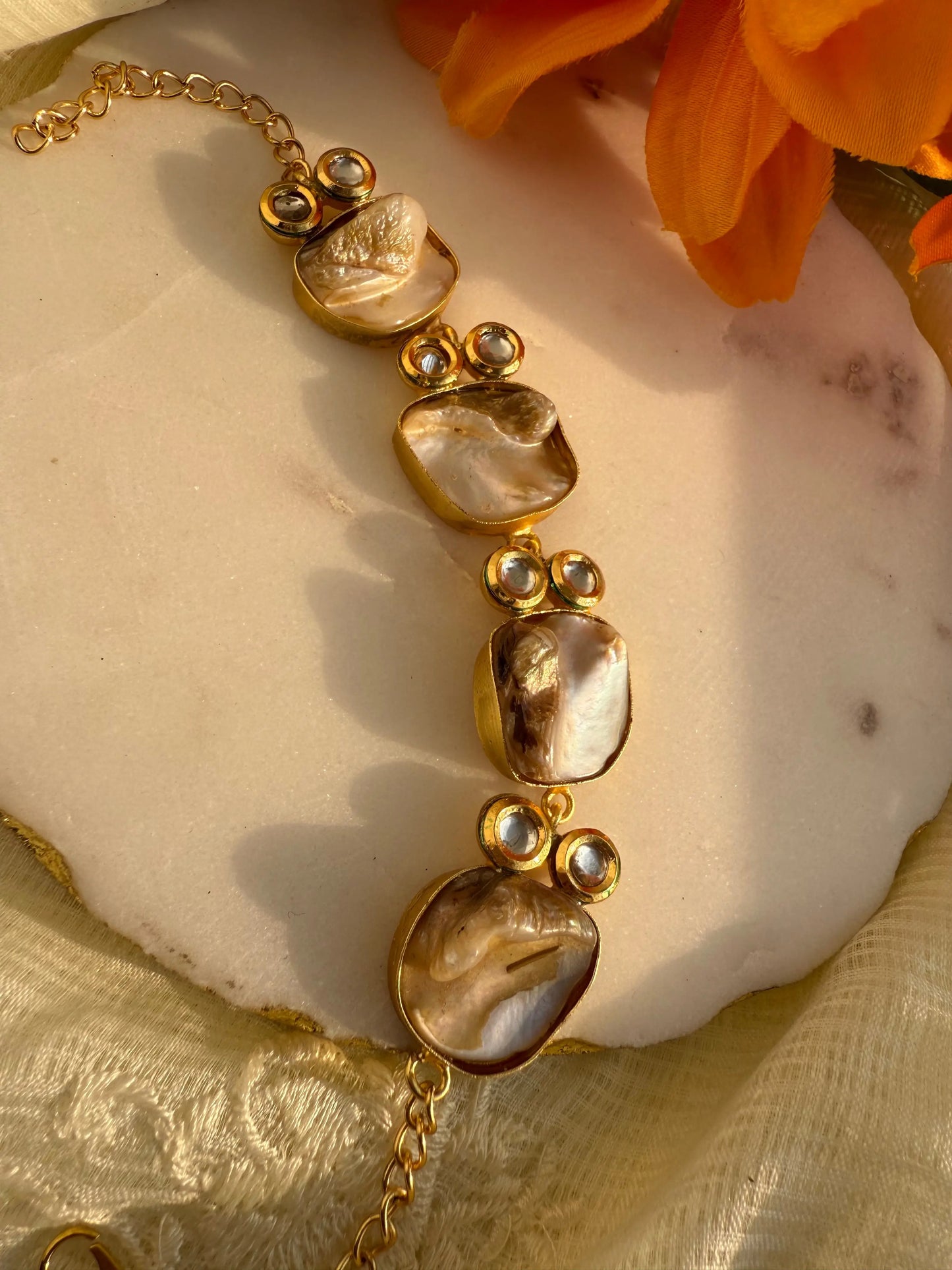 Mother Of Pearl Jiya Bracelet - The Ornate Gleam Jewellery
