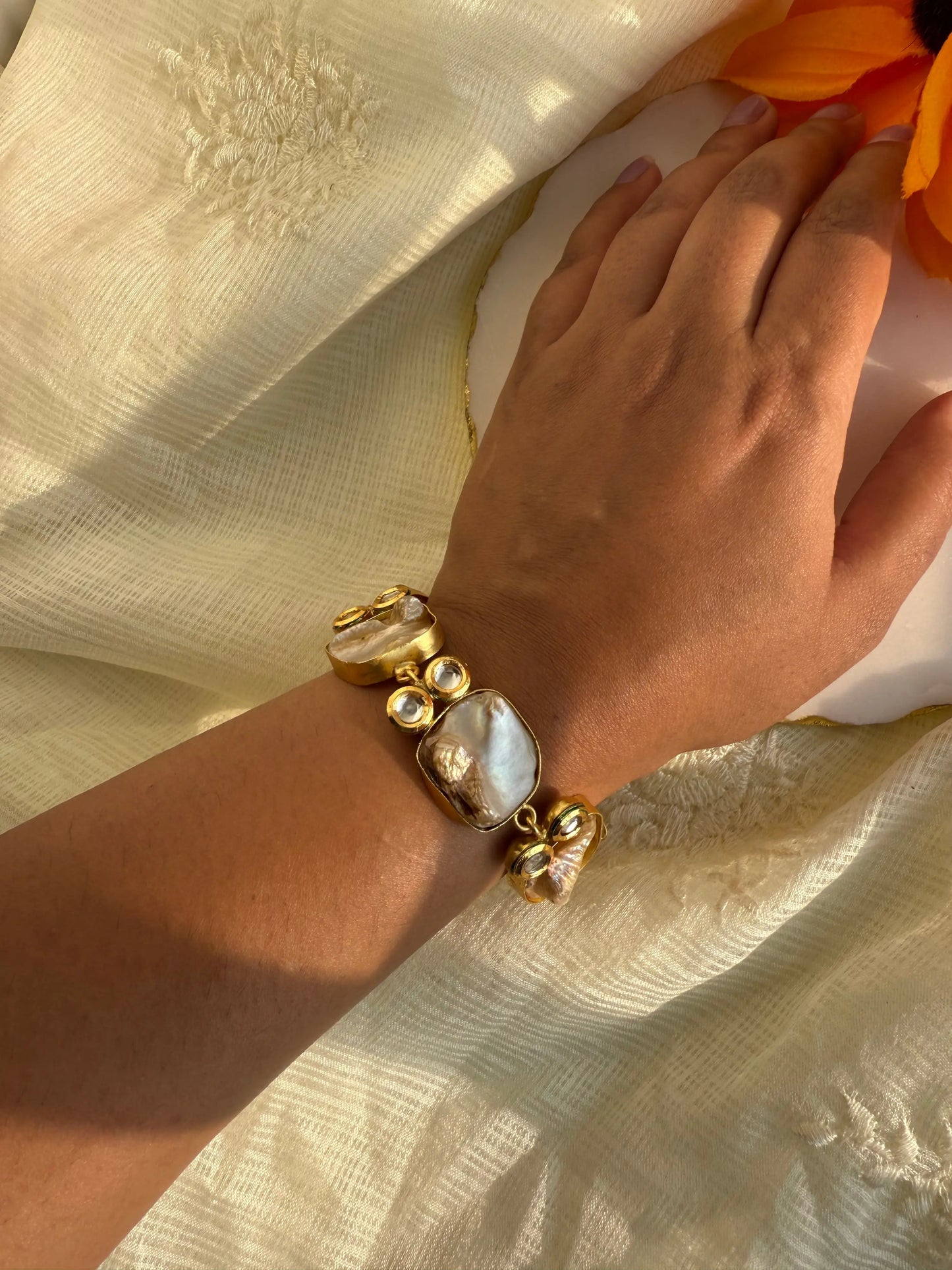 Mother Of Pearl Jiya Bracelet - The Ornate Gleam Jewellery