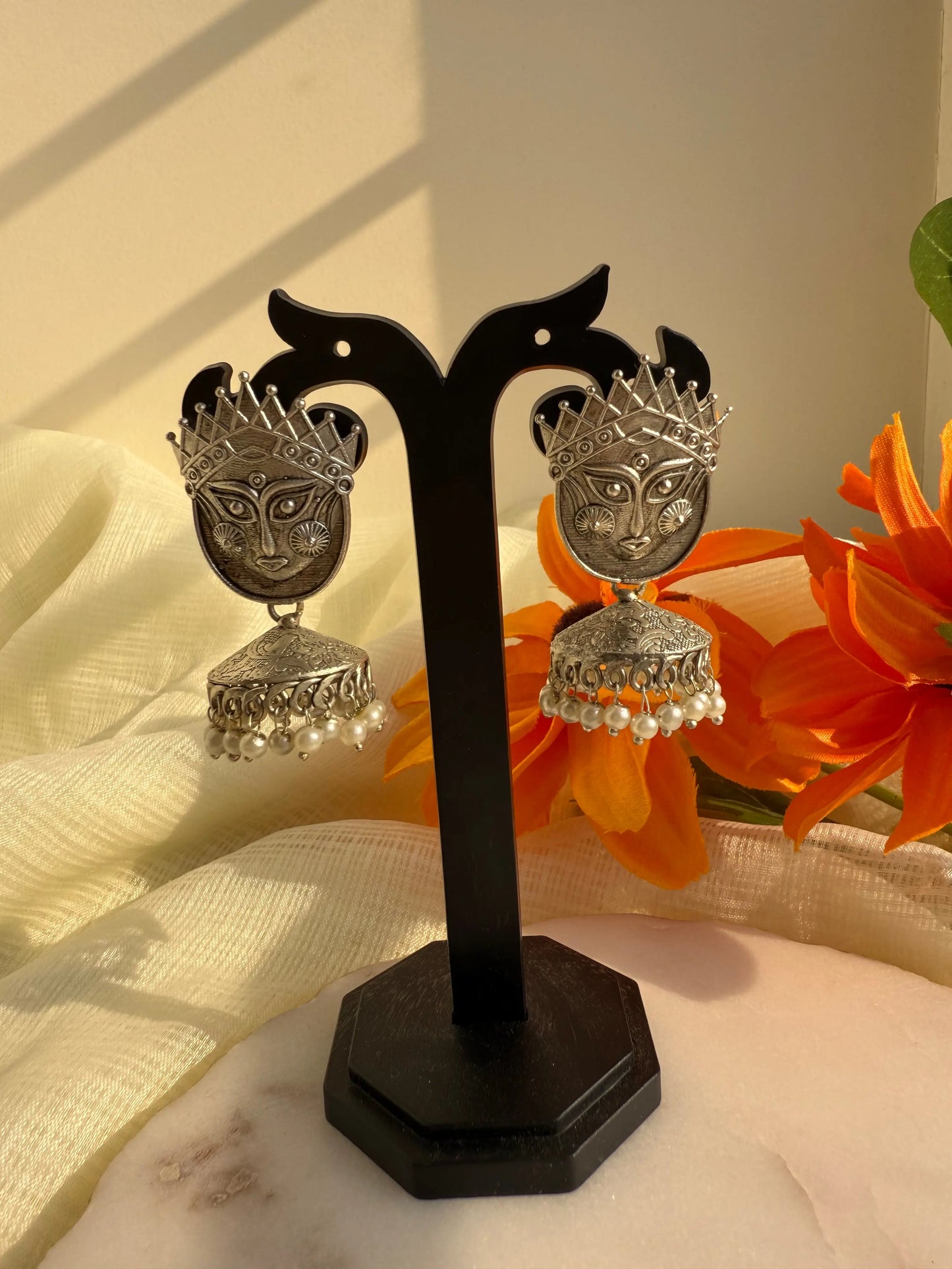 Durga Oxidized jhumki - The Ornate Gleam Jewellery