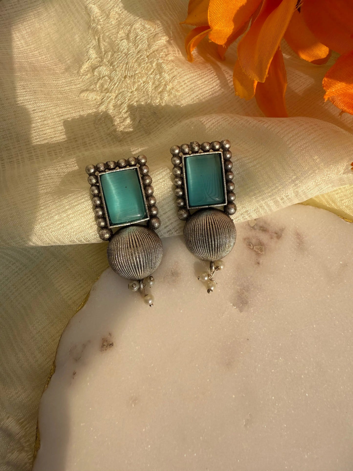 Blue Vajra Studs - The Ornate Gleam Jewellery