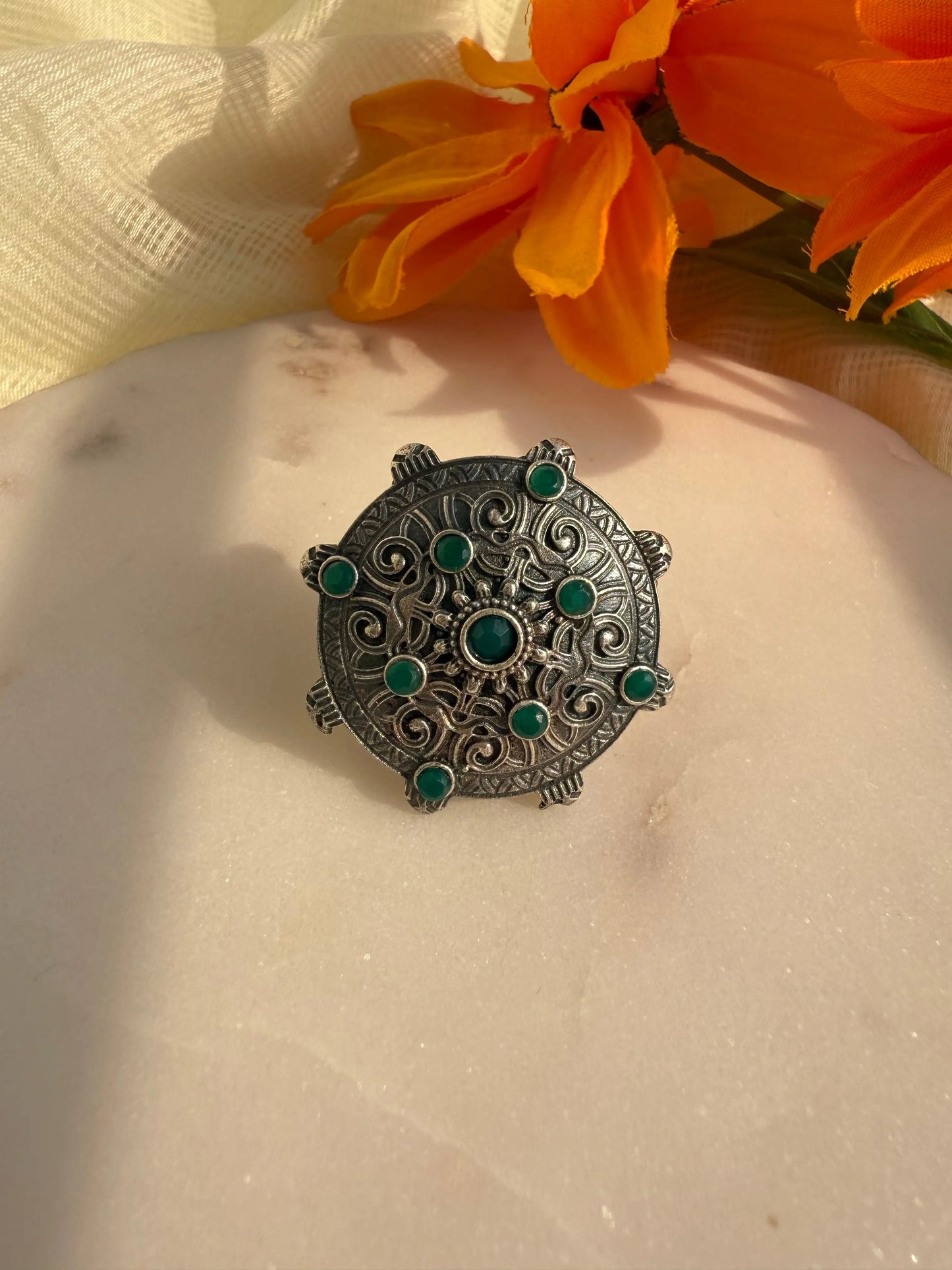 Oxidized Ring (adjustable) - The Ornate Gleam Jewellery