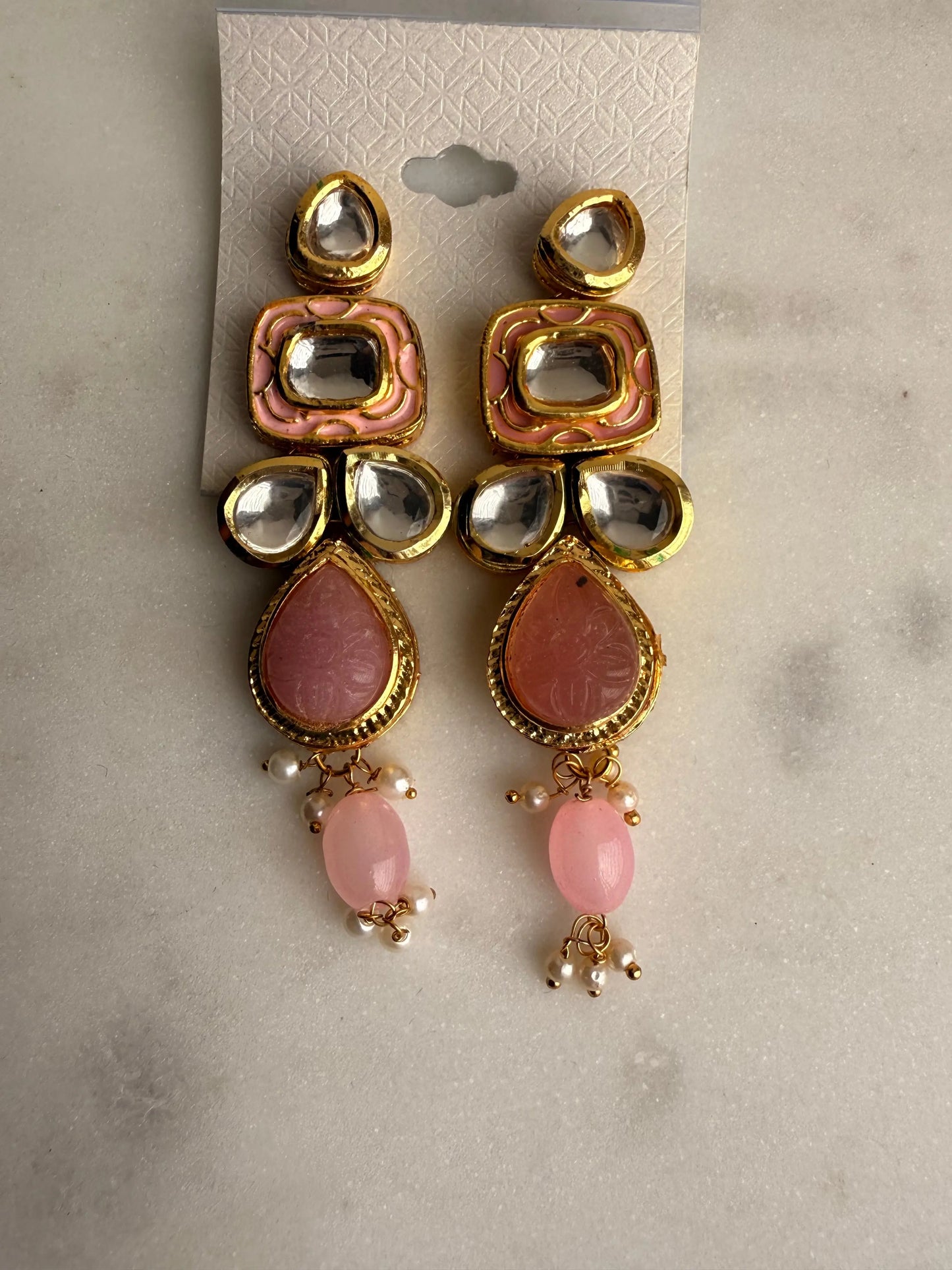 Janhvi Pink Kundan necklace set KH