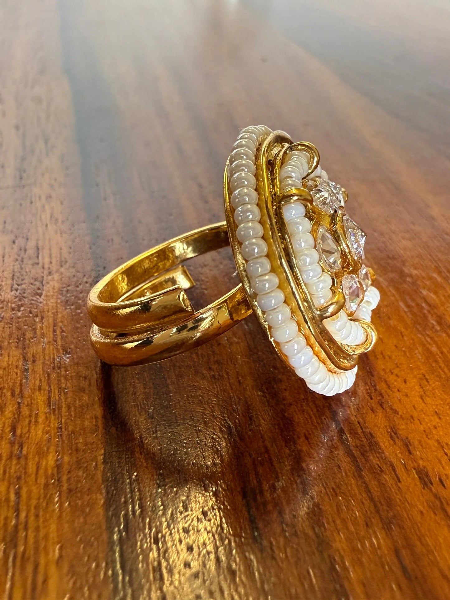 Pearl and diamonds Finger ring KH
