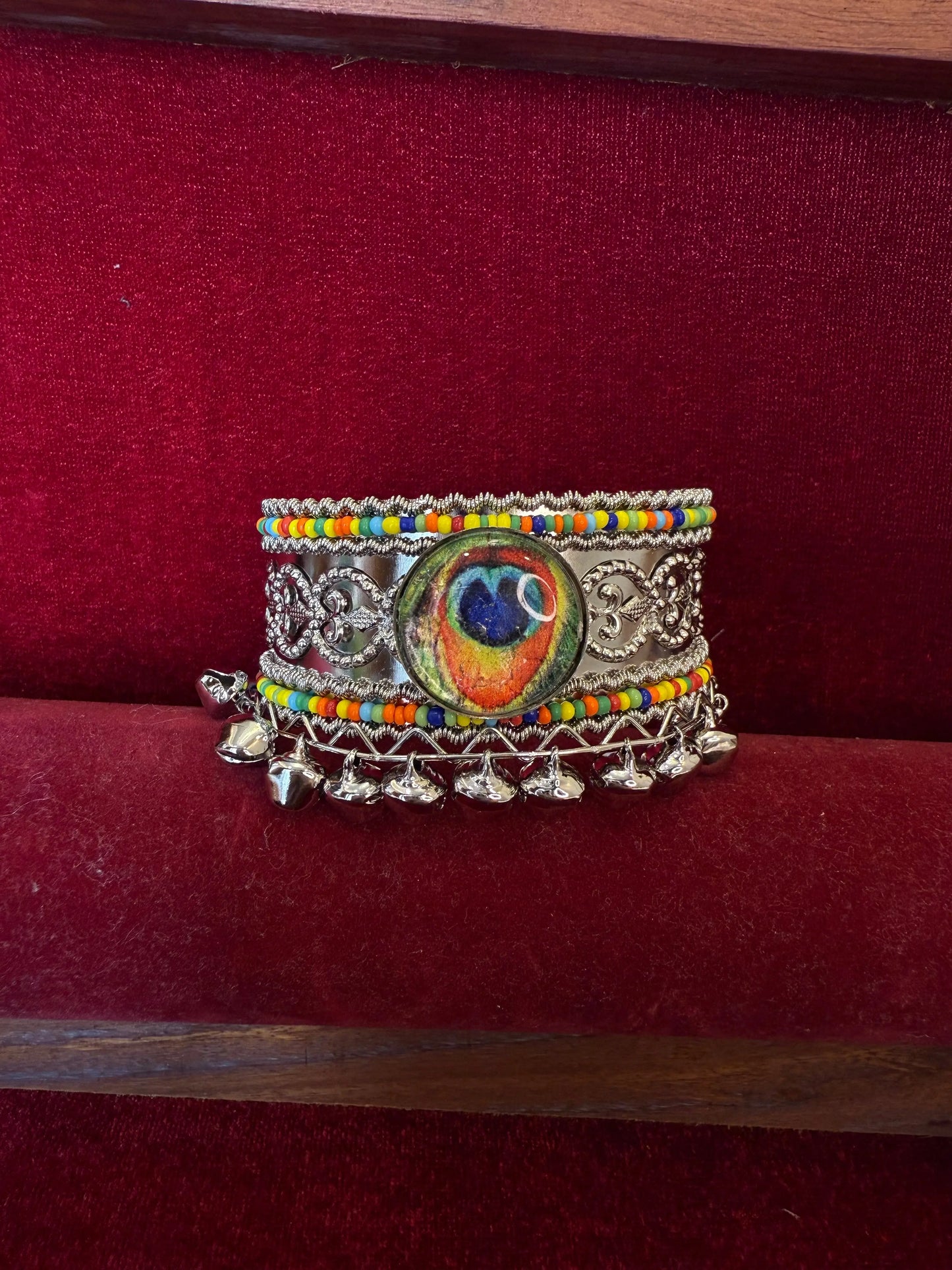 Oxidized finish Mor pankh Kada KH