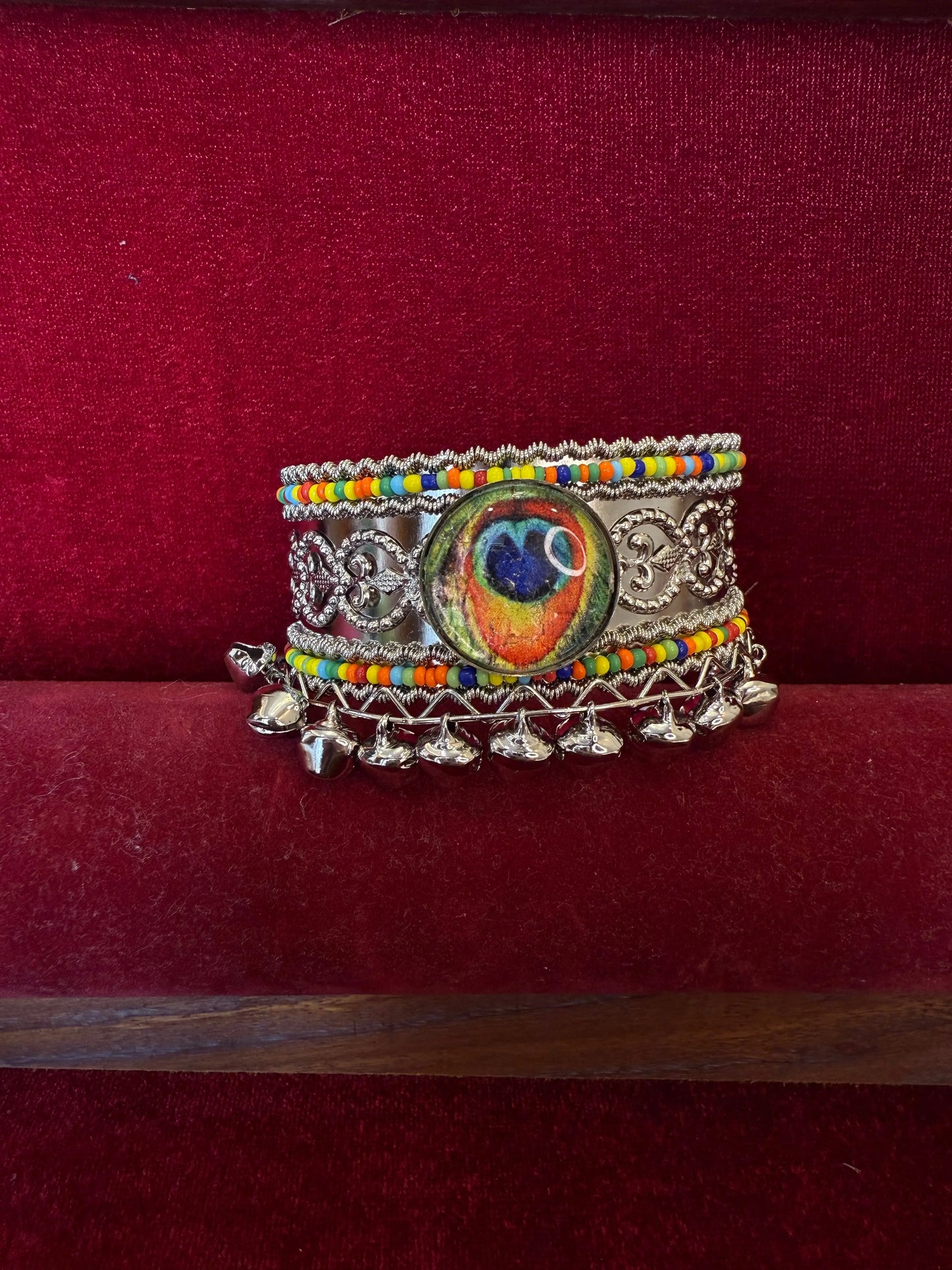 Oxidized finish Mor pankh Kada KH