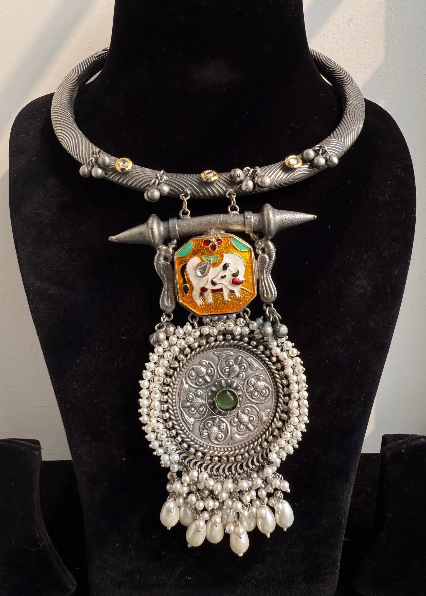 Kanika Oxidized Hasli necklace KH