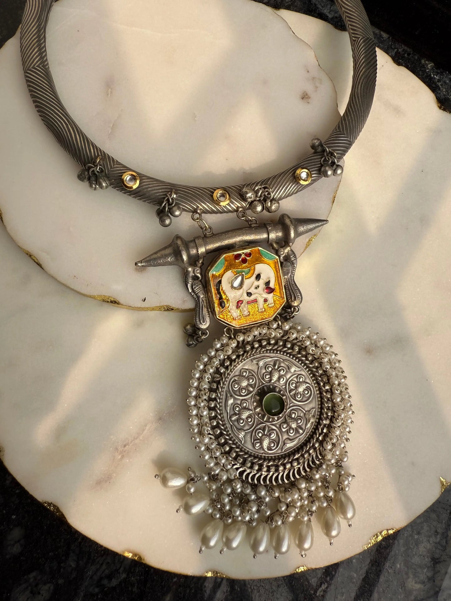 Kanika Oxidized Hasli necklace KH