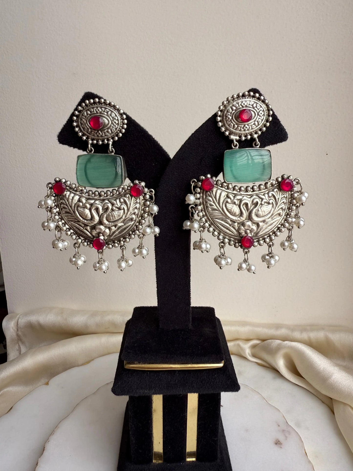 Hans oxidized chandbali earrings KH
