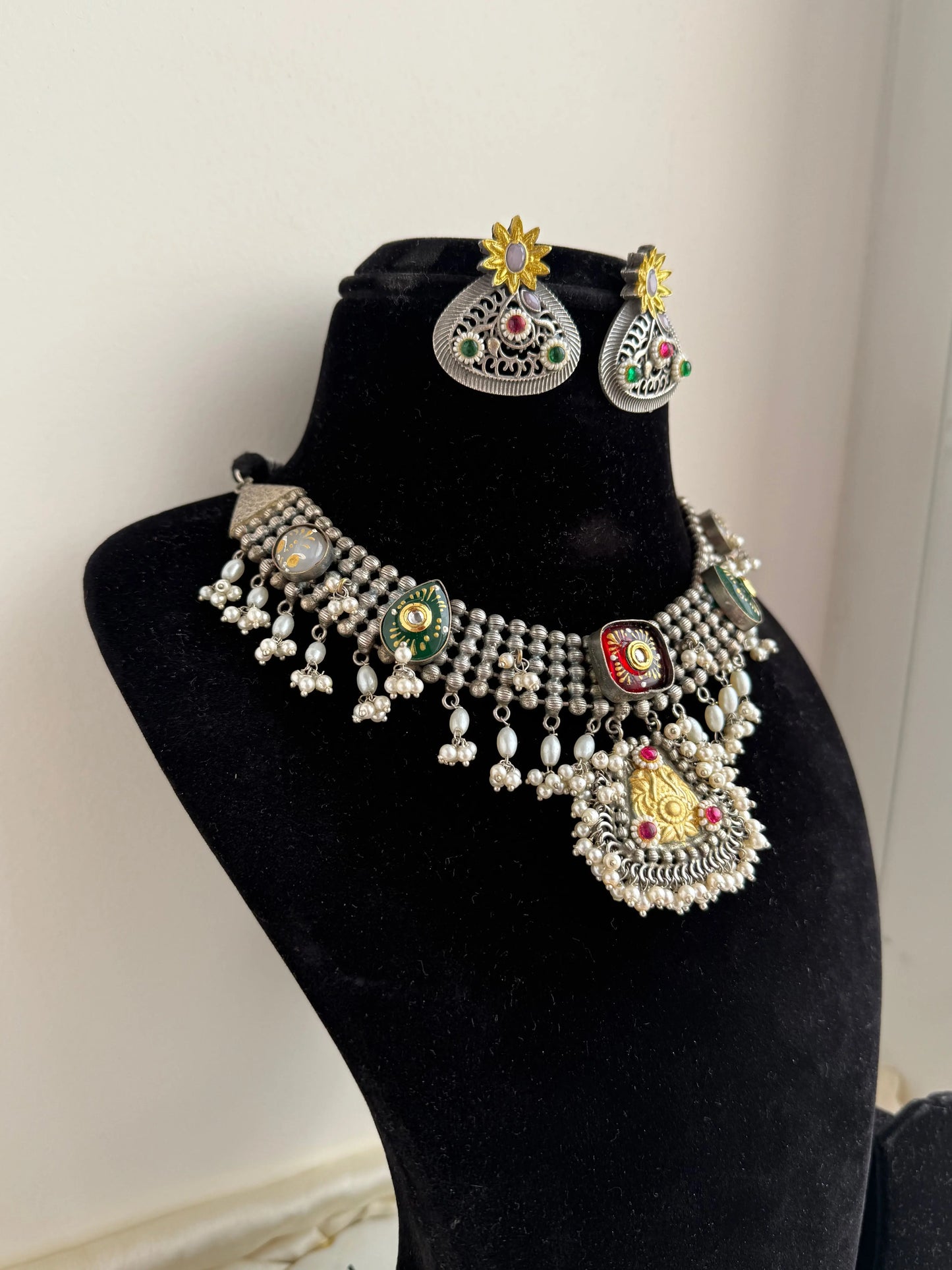 Meera oxidized Necklace set KH