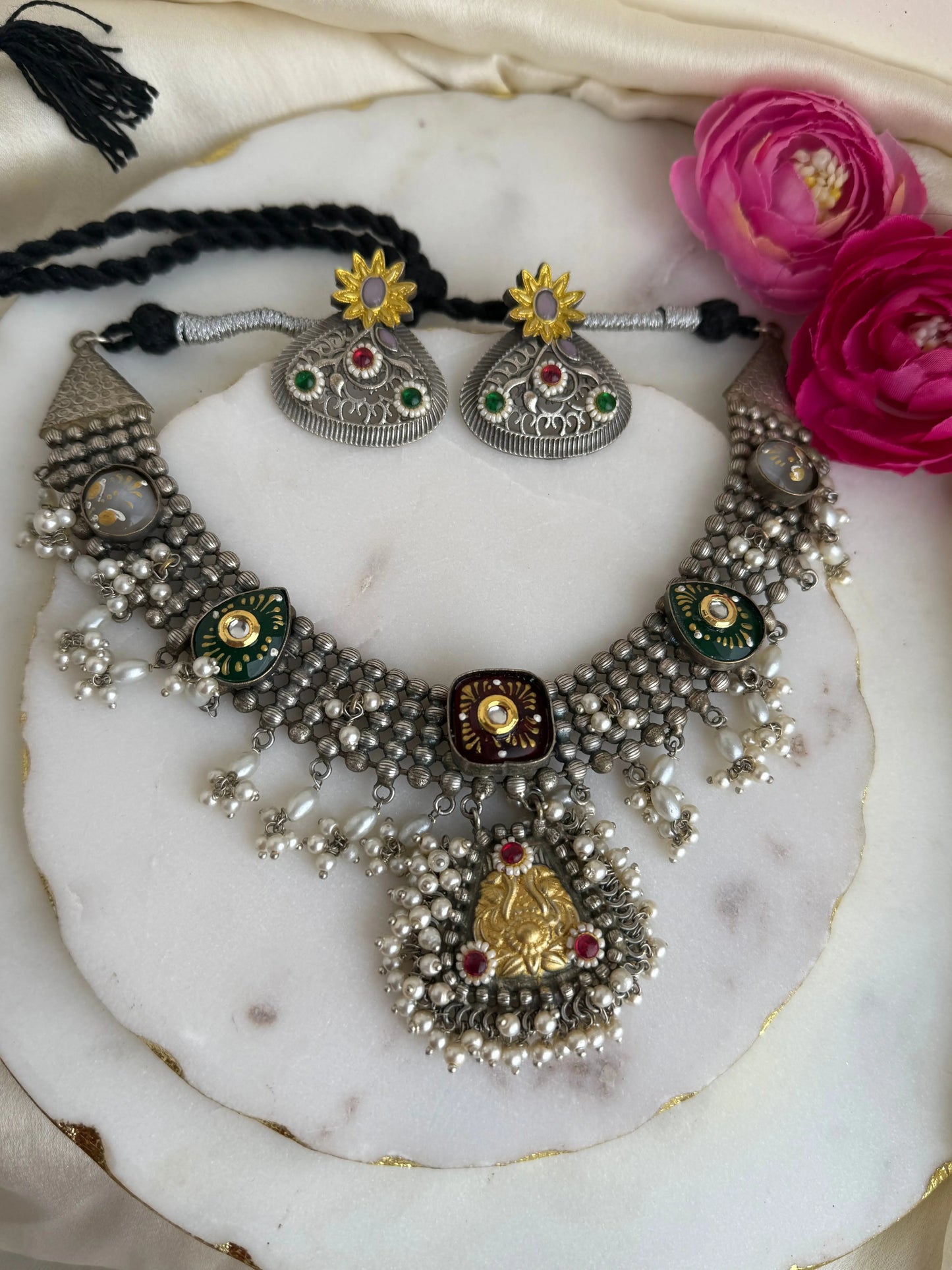 Meera oxidized Necklace set KH
