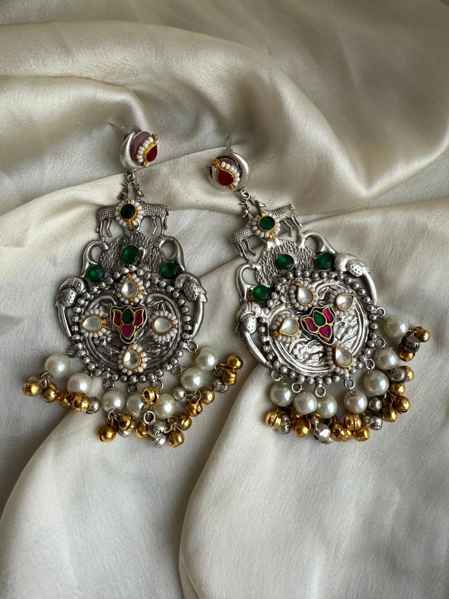 Nida Silver tone Earrings KH