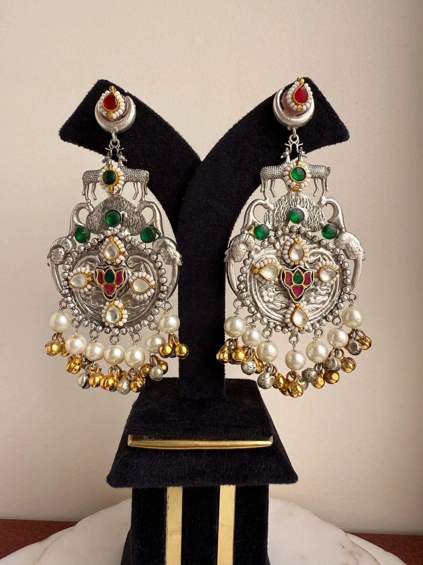 Nida Silver tone Earrings KH