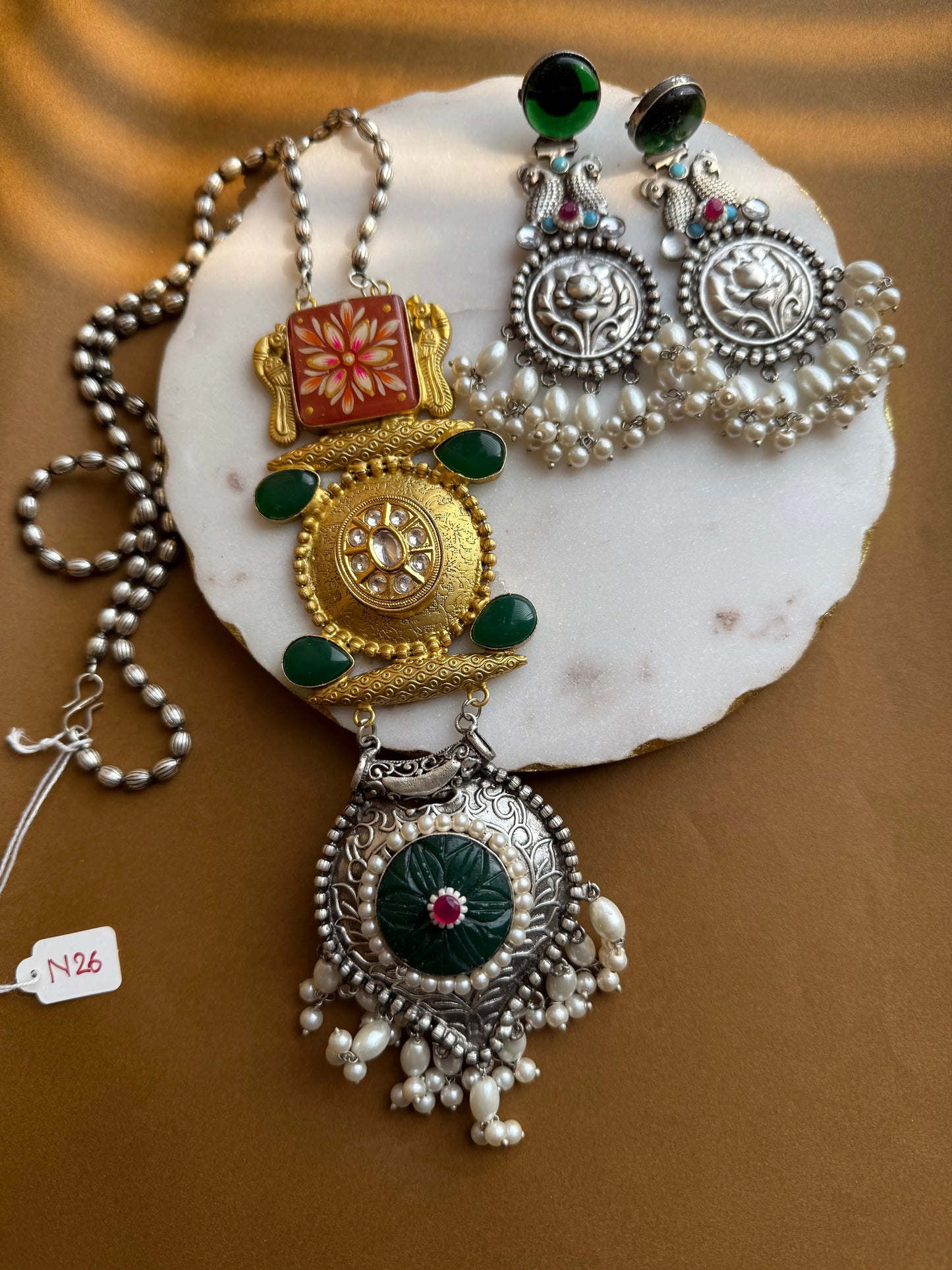 Ira Dual tone necklace set KH