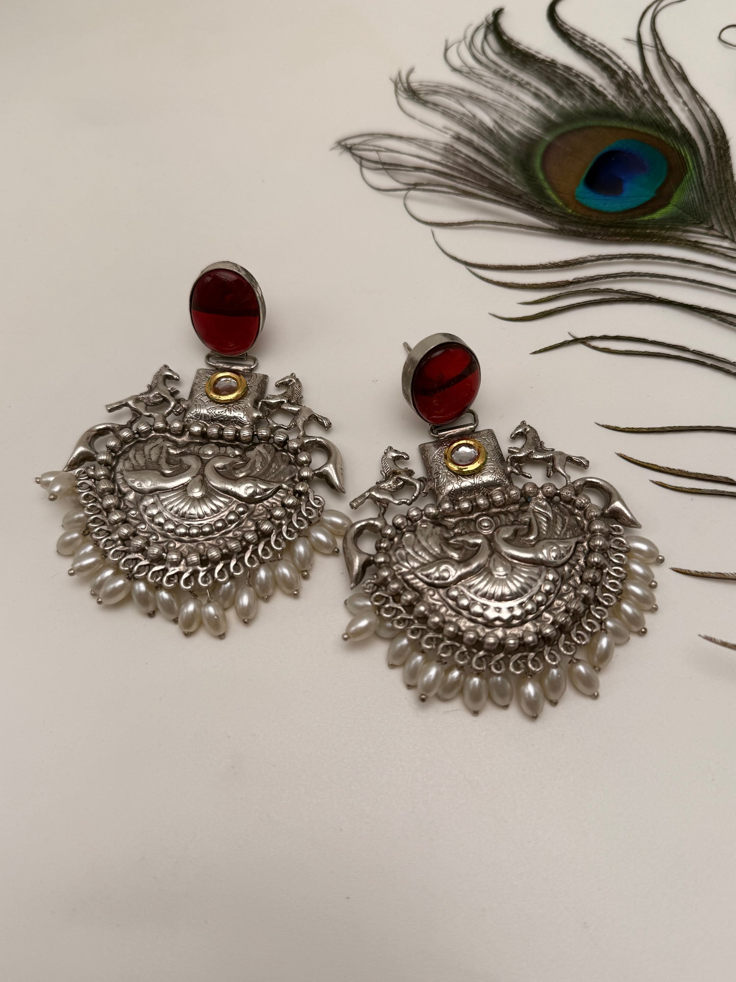 ASHWA OXIDISED CHANDBALI EARRINGS