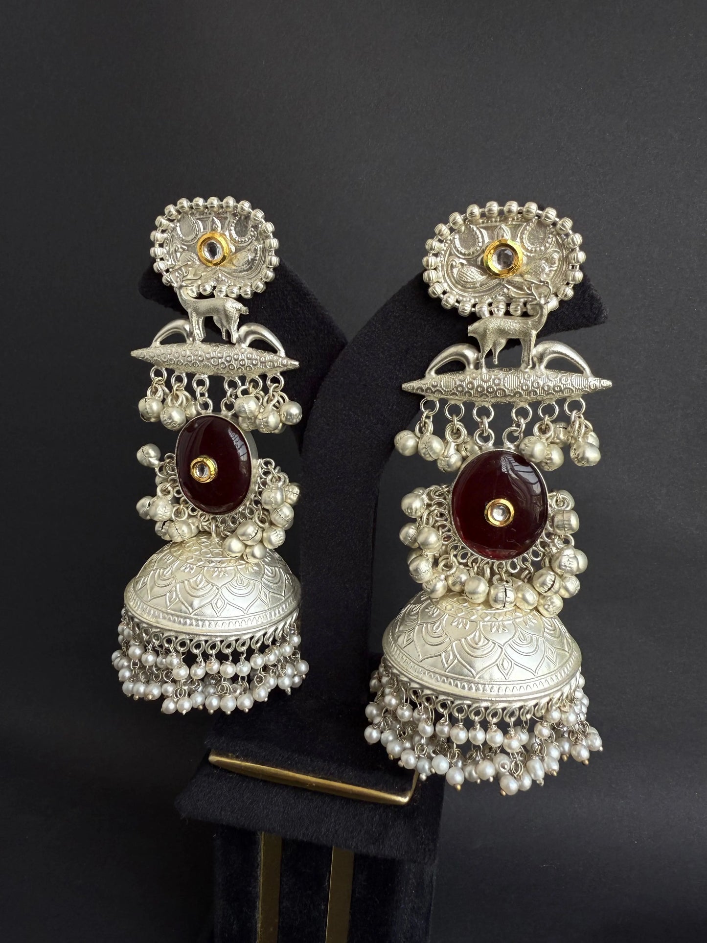 Tithi silver tone Jhumka KH