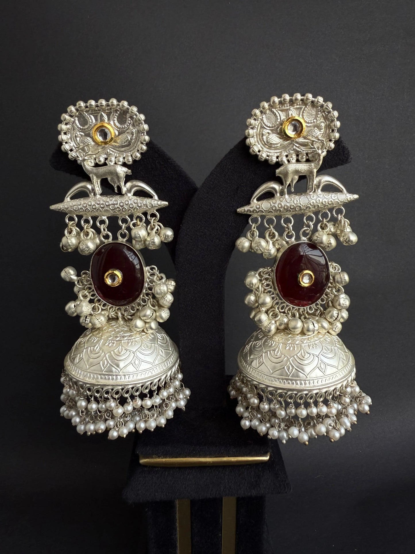 Tithi silver tone Jhumka KH