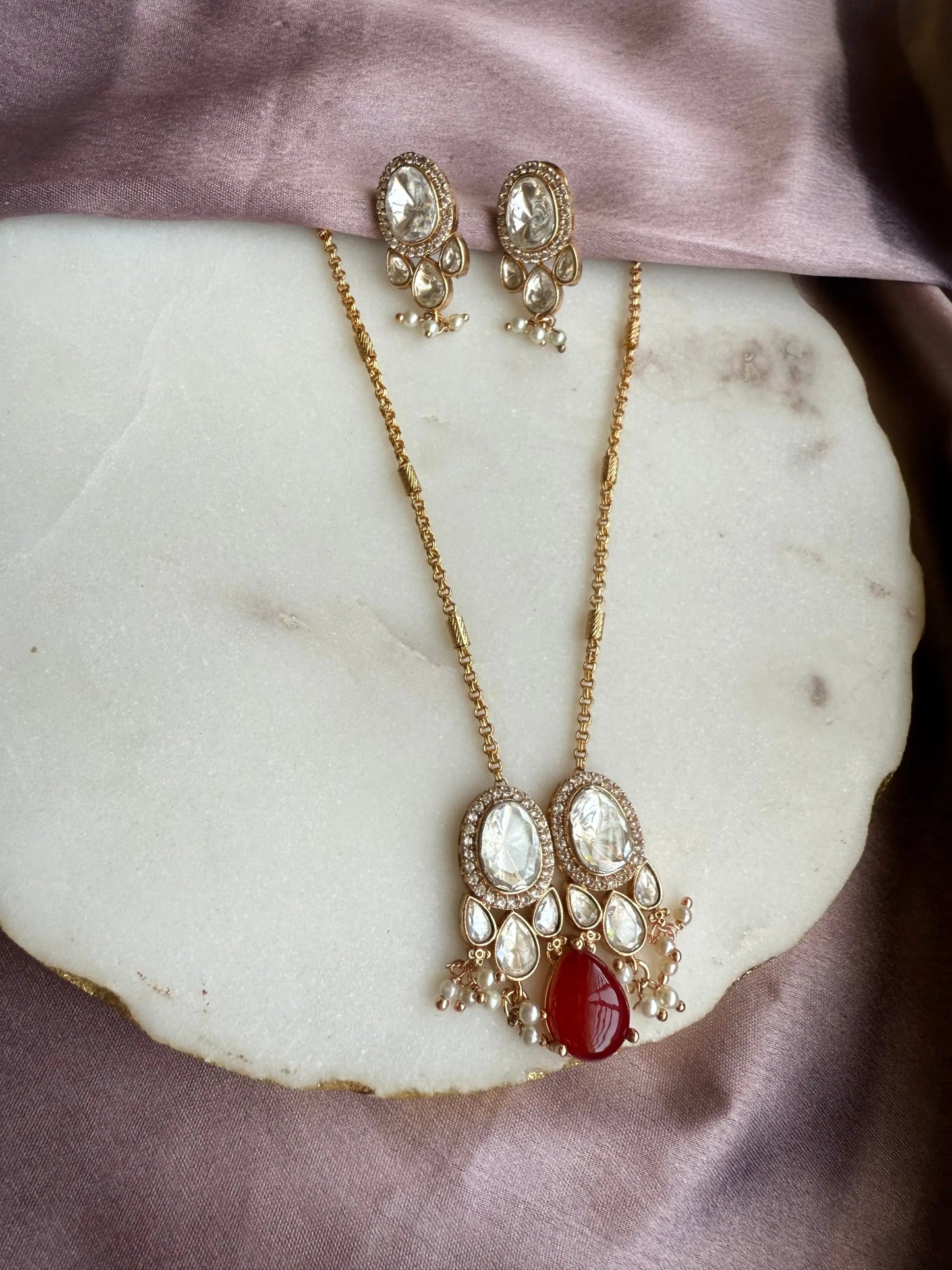 Natasha Kundan pendant necklace - Sadgi collection paramount jeweler