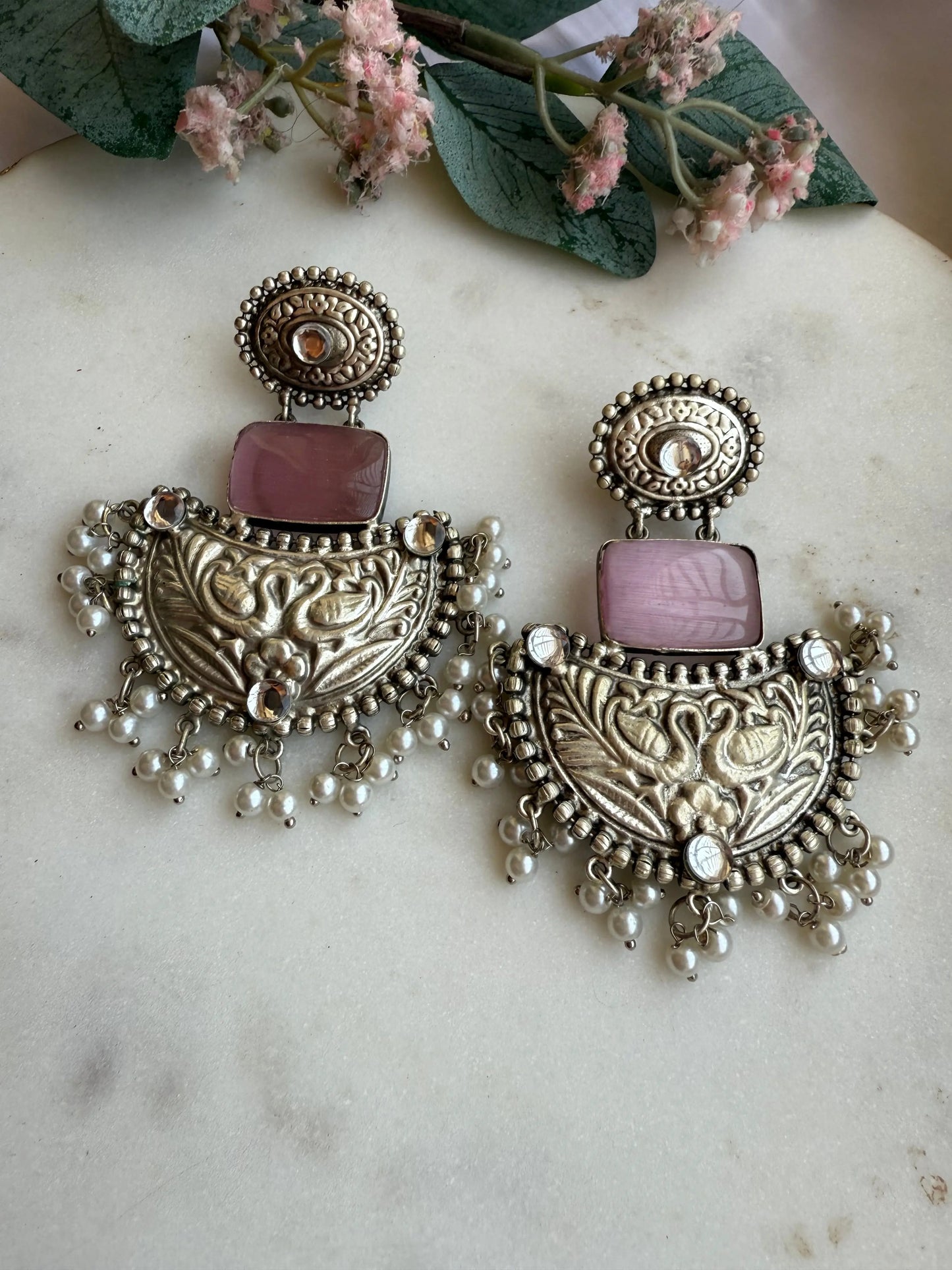 Hans oxidized chandbali earrings KH