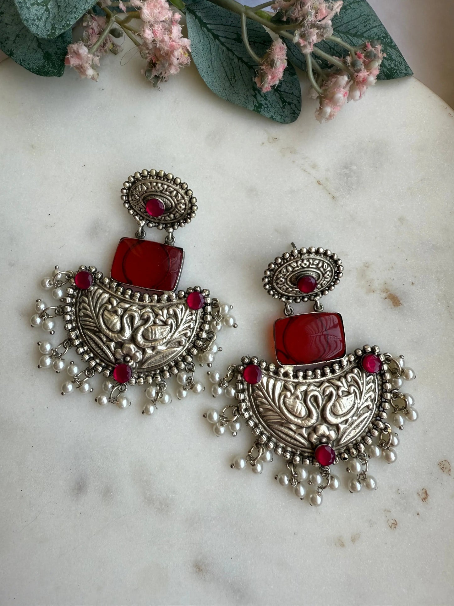 Hans oxidized chandbali earrings KH