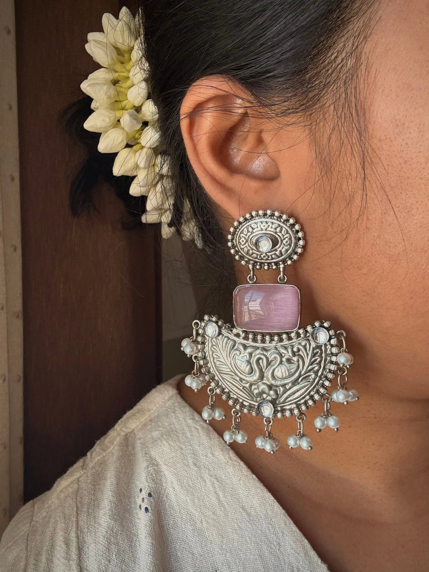 Hans oxidized chandbali earrings KH