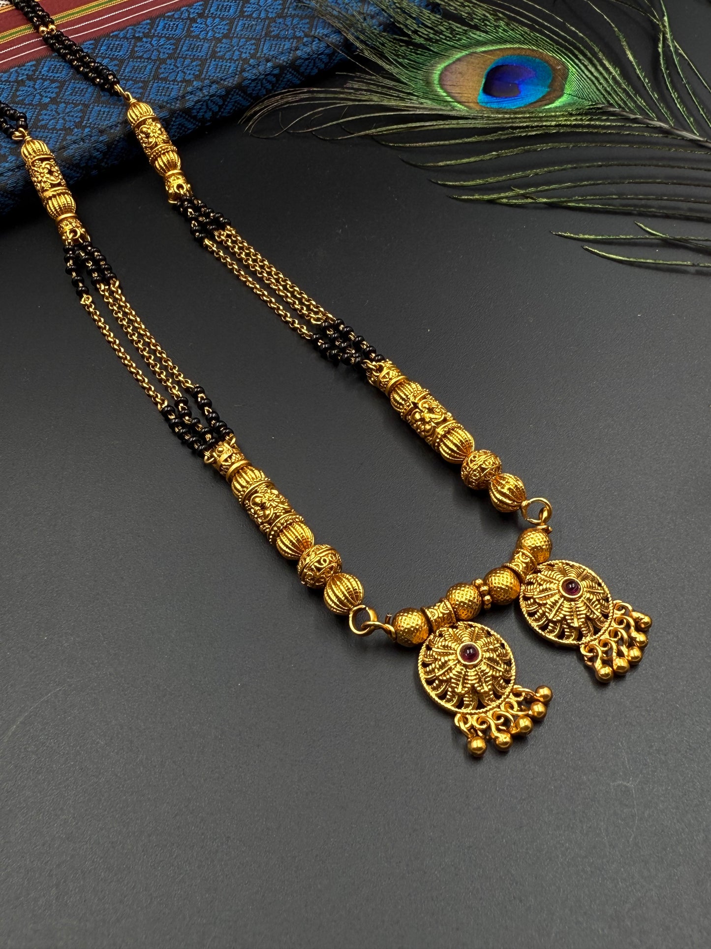 SHORT MANGALSUTRA ANTIQUE FINISH MNG018