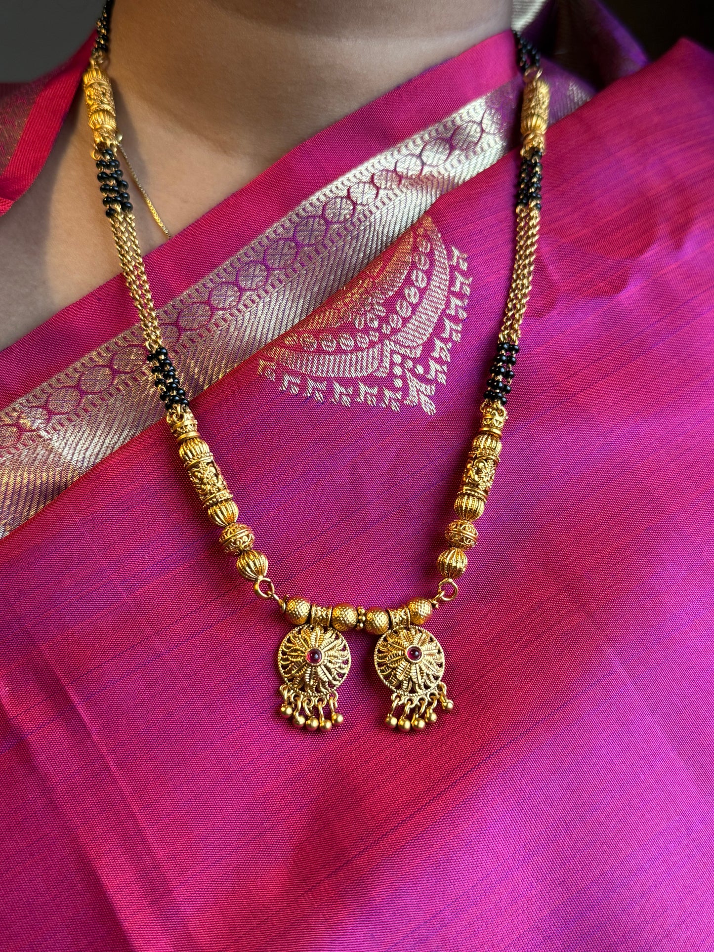 SHORT MANGALSUTRA ANTIQUE FINISH MNG018