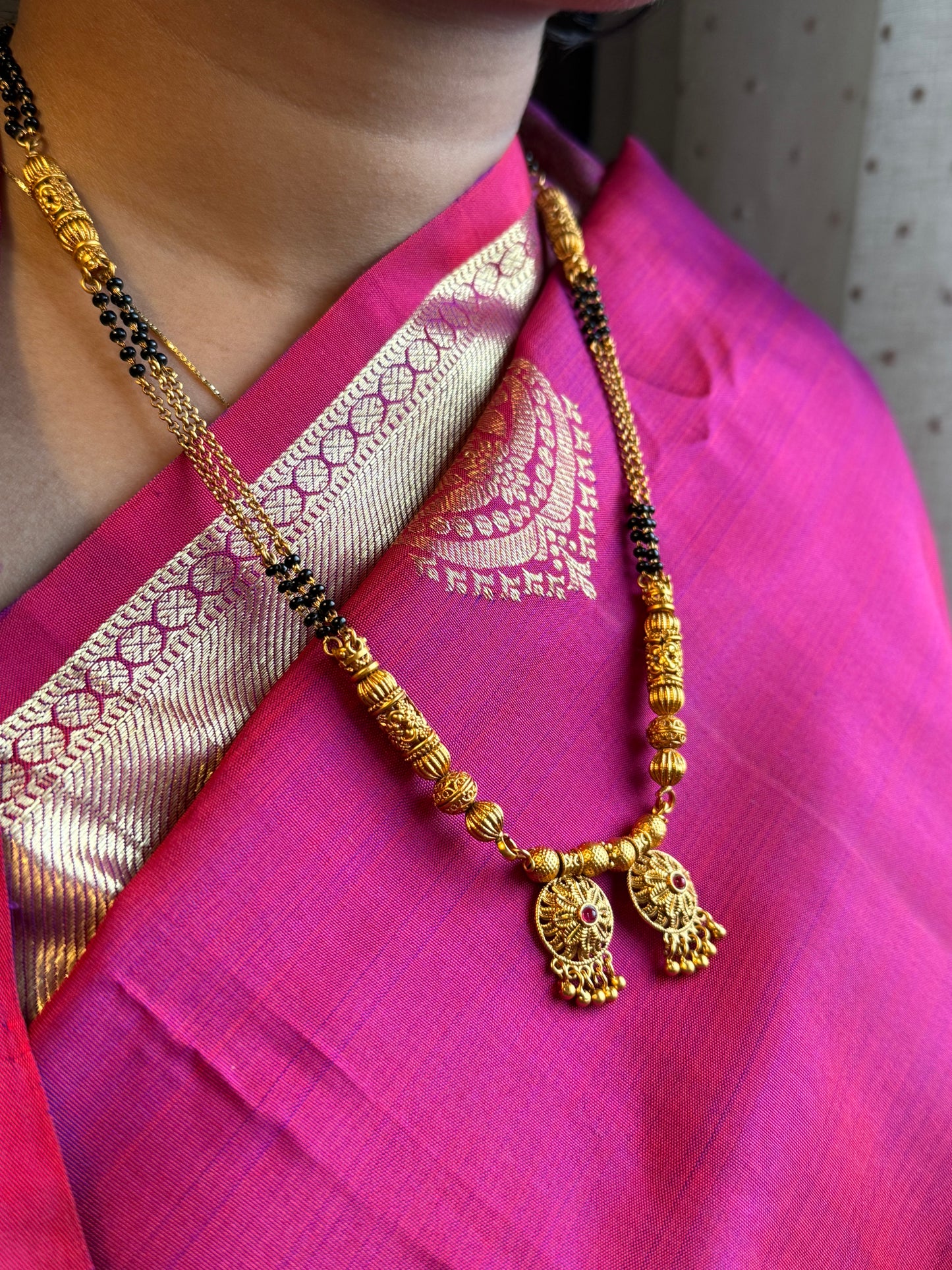 SHORT MANGALSUTRA ANTIQUE FINISH MNG018