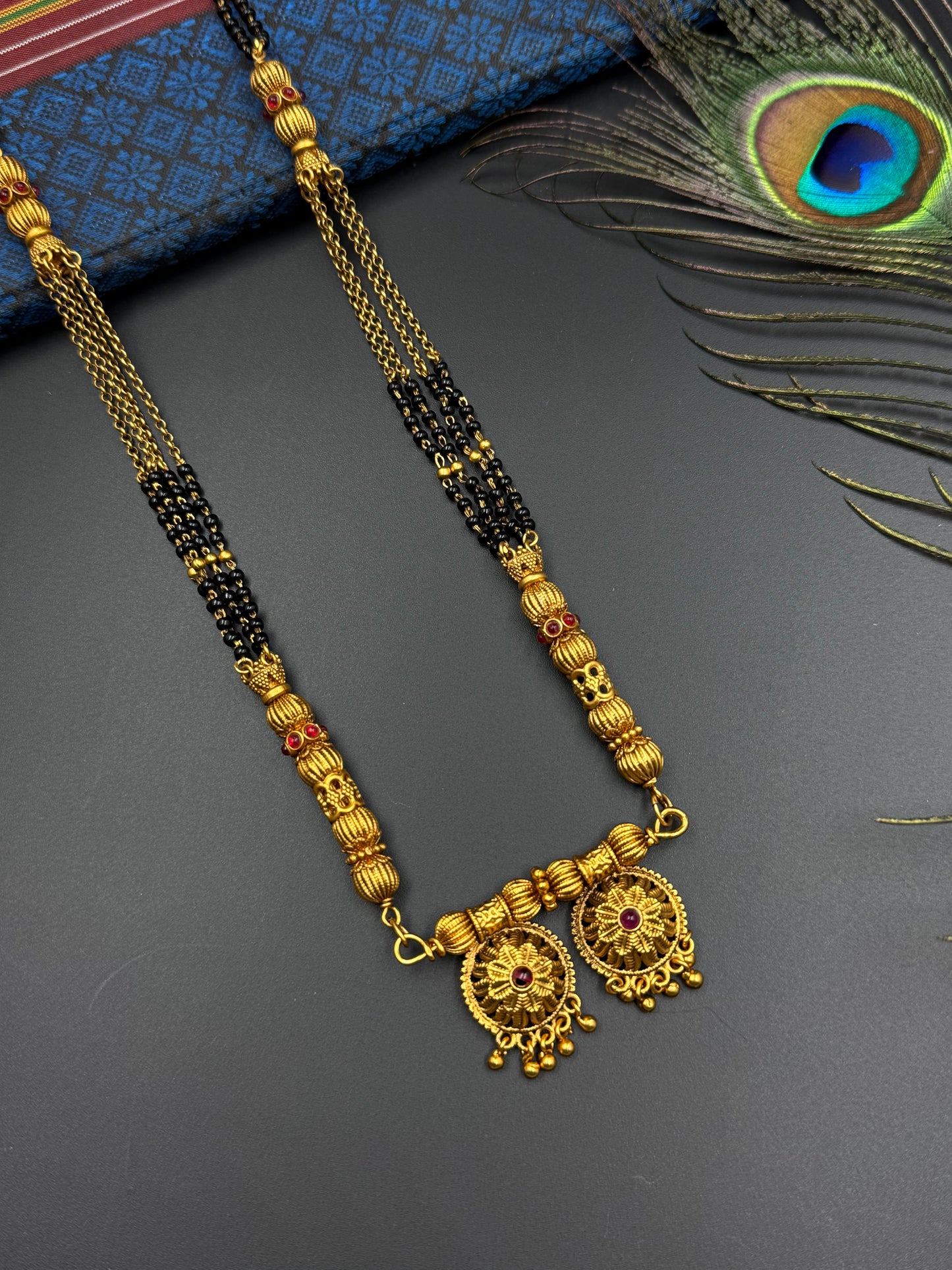 SHORT MANGALSUTRA ANTIQUE FINISH MNG019