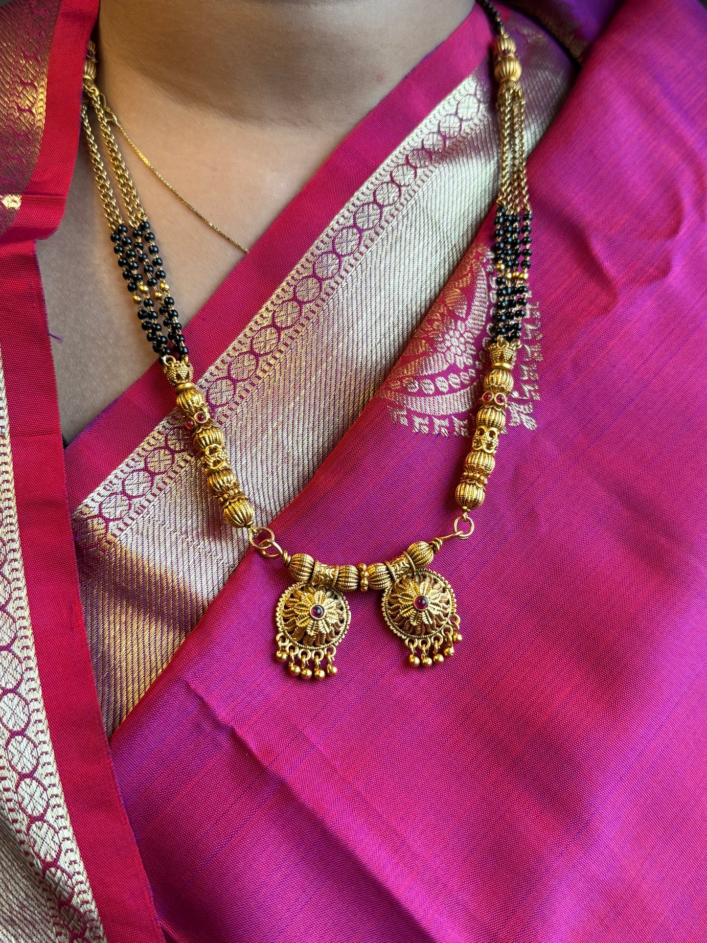 SHORT MANGALSUTRA ANTIQUE FINISH MNG019