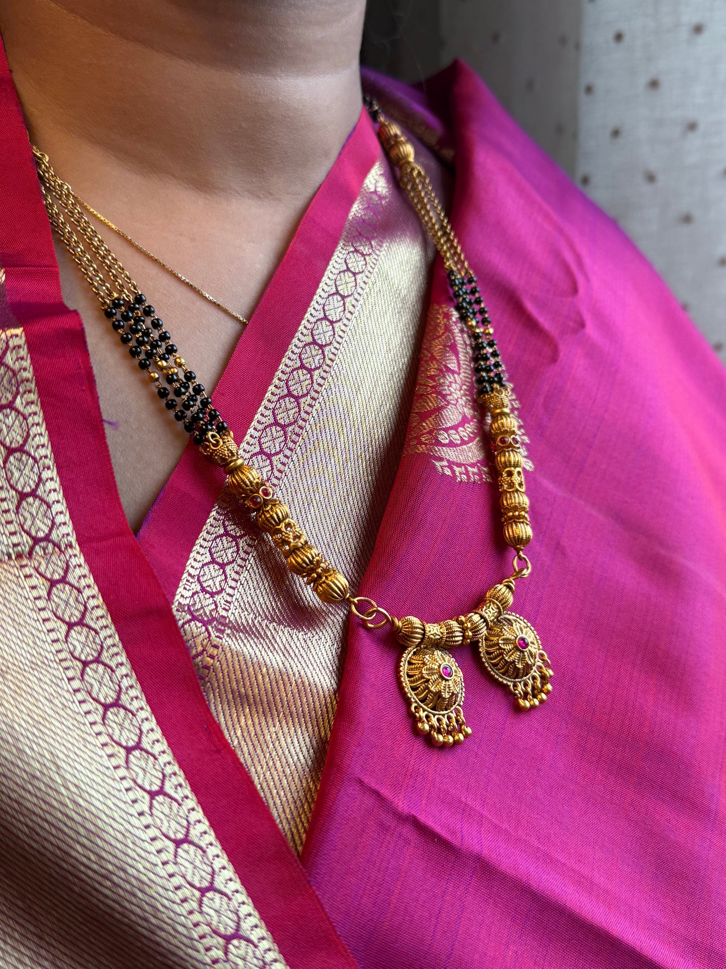 SHORT MANGALSUTRA ANTIQUE FINISH MNG019