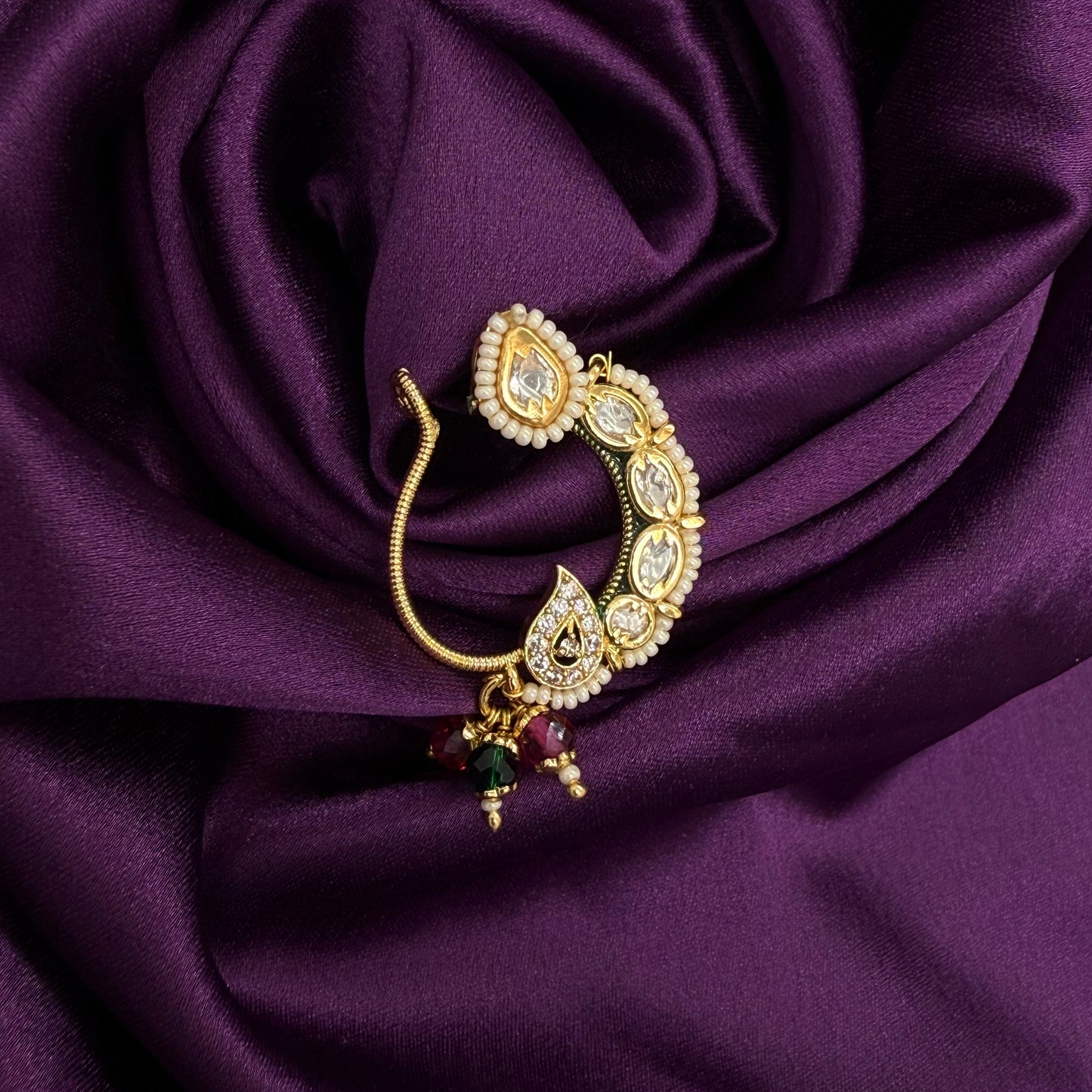maharashtrian nath - kundan and pearls - wedding and festive wear