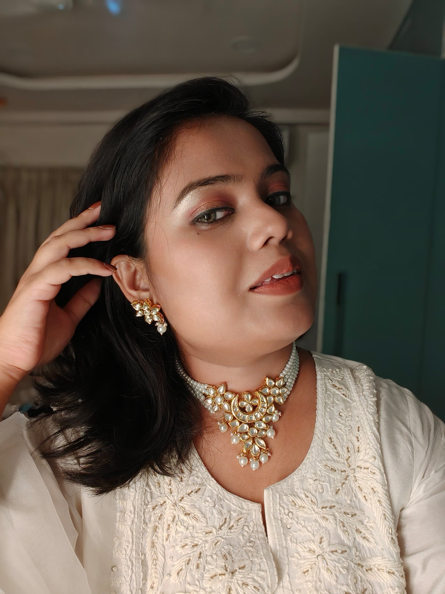 Sitara Pearl and Kundan choker set