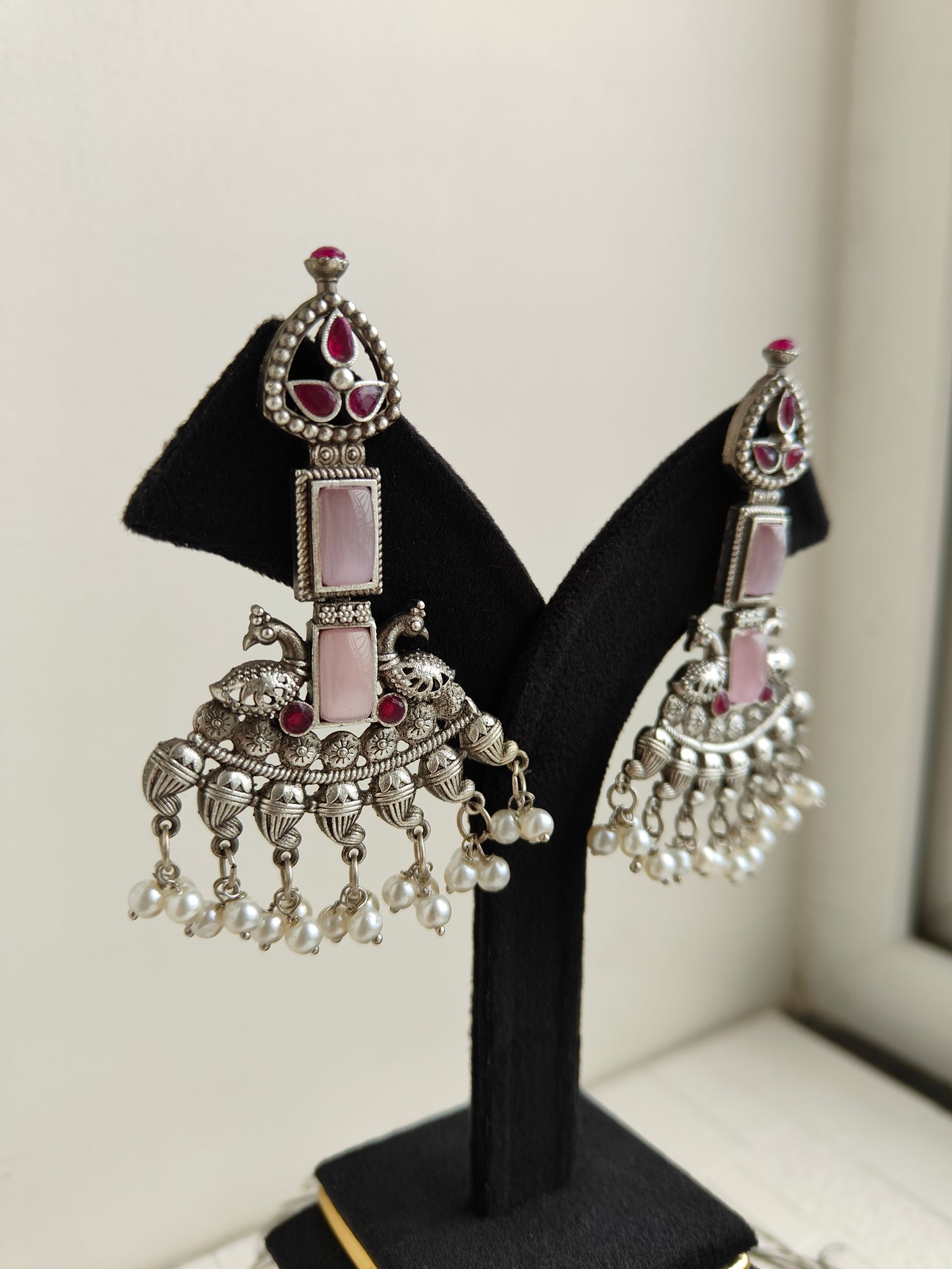 Pink Oxidized Vibha Earrings