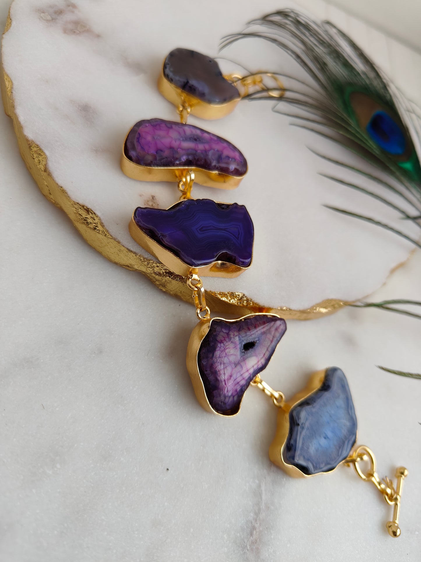 Purple, blue Jiya natural stone Bracelet