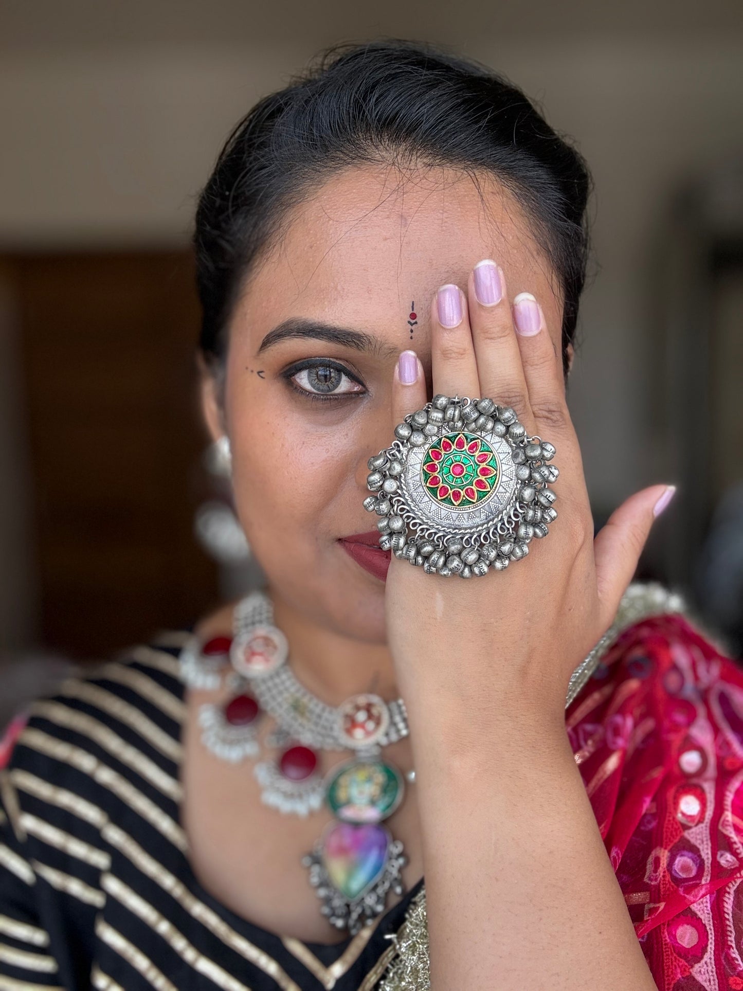 Oxidized Finger Ring (adjustable)