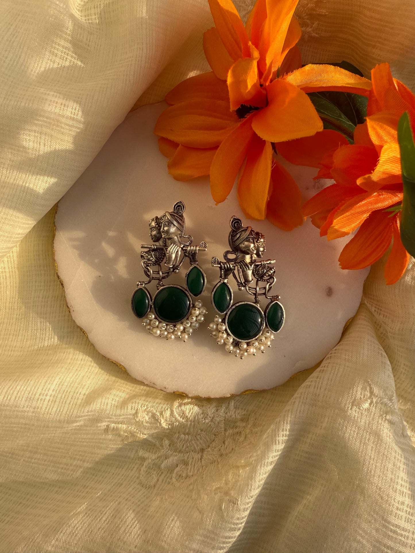 Green Shyamal earrings