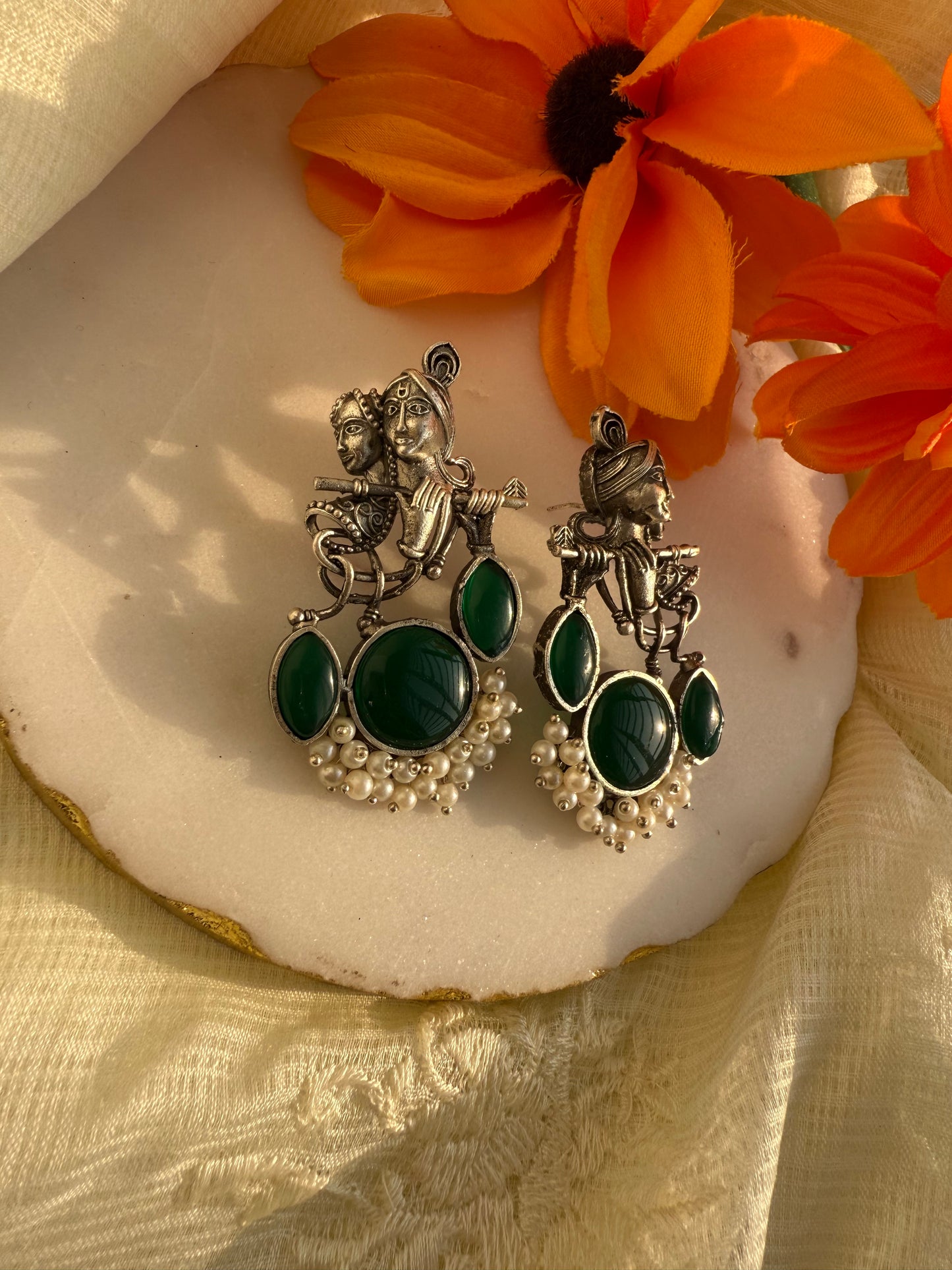 Green Shyamal earrings