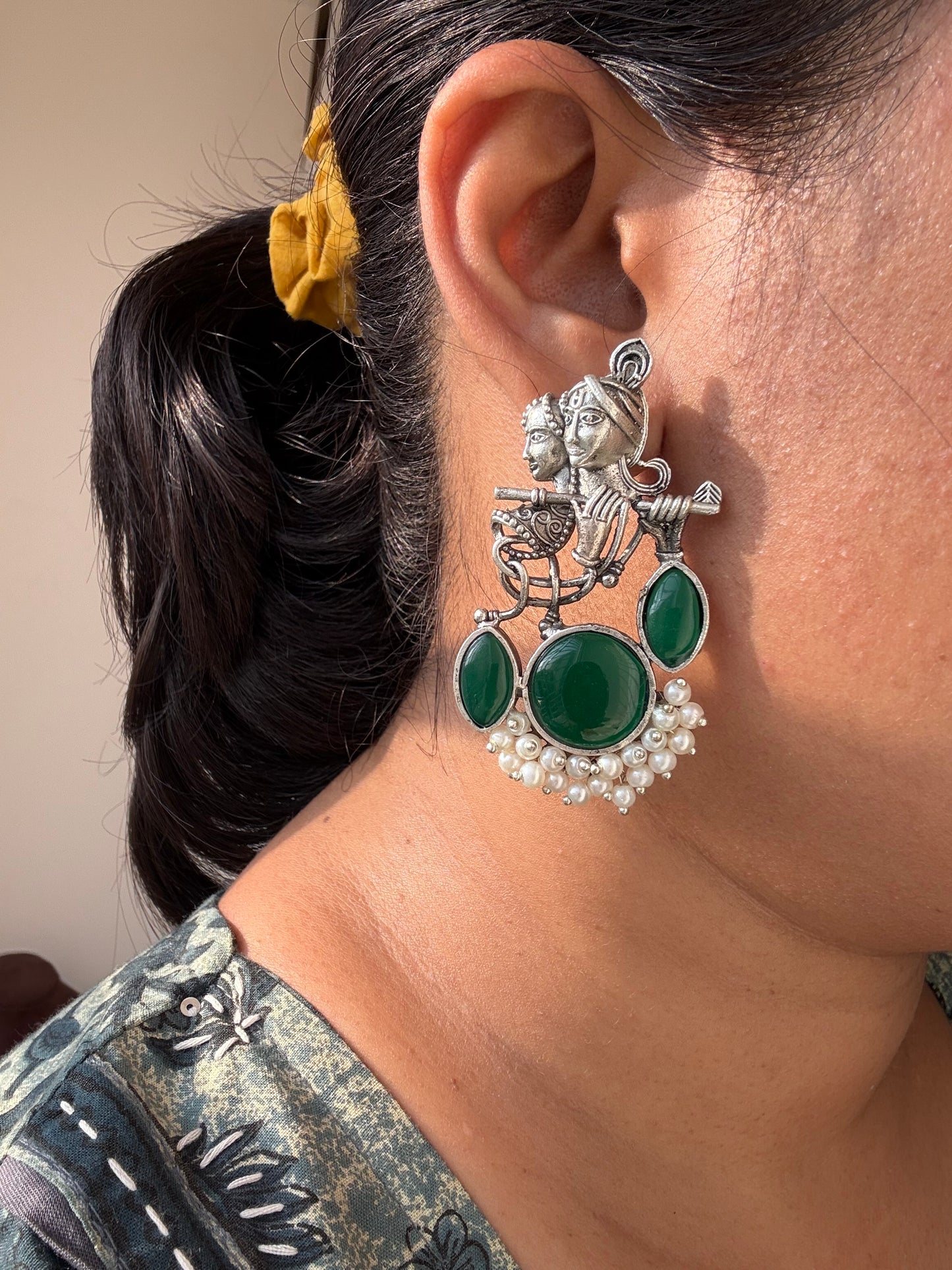 Green Shyamal earrings