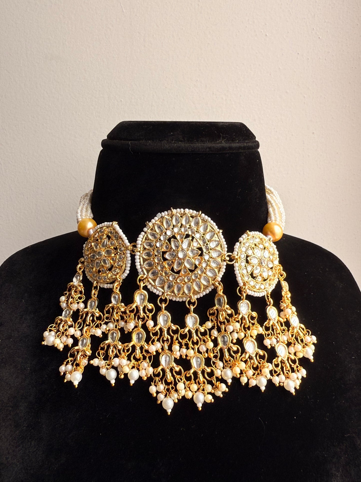 Jodha Kundan Pearl Necklace set