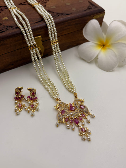 Mayura Long Tanmani Necklace set