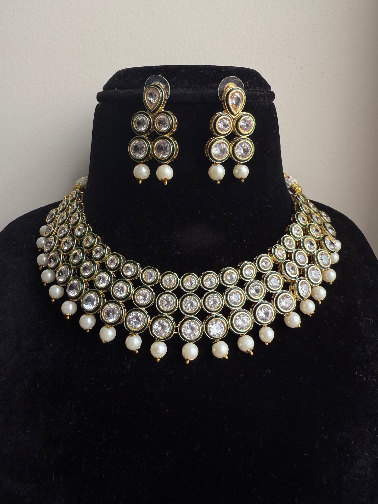 Polki kundan necklace set