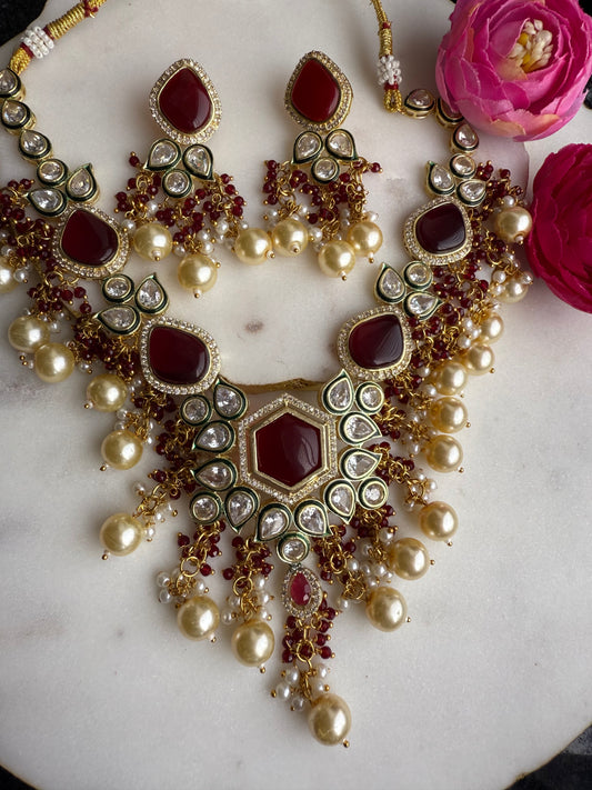 Maroon Necklace set