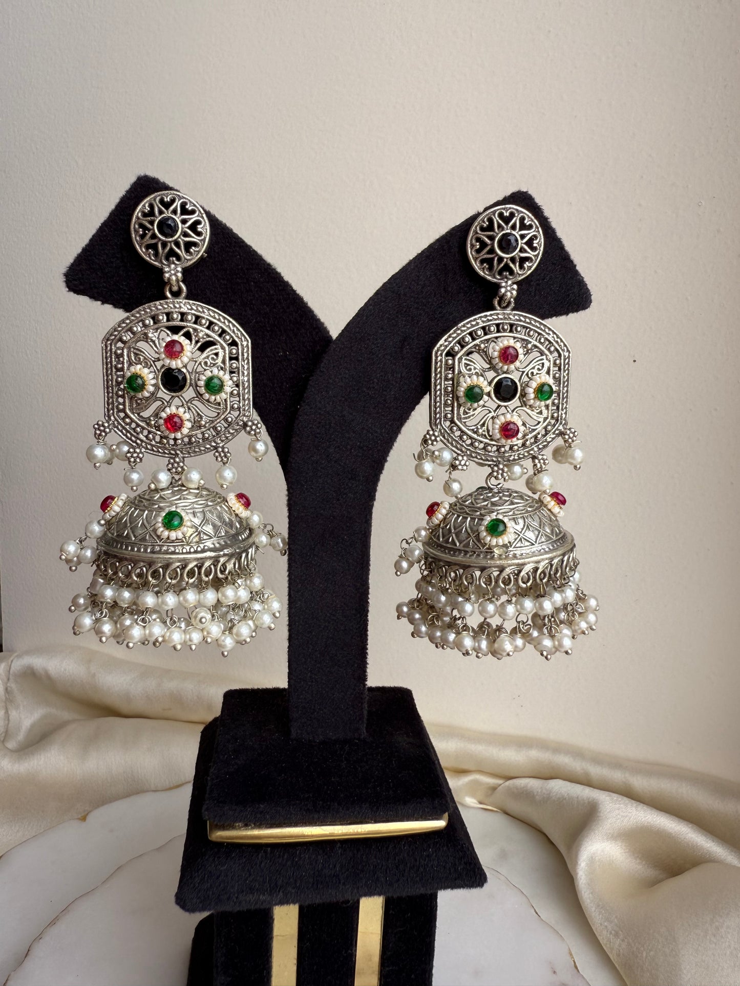 Oxidized jhumkas