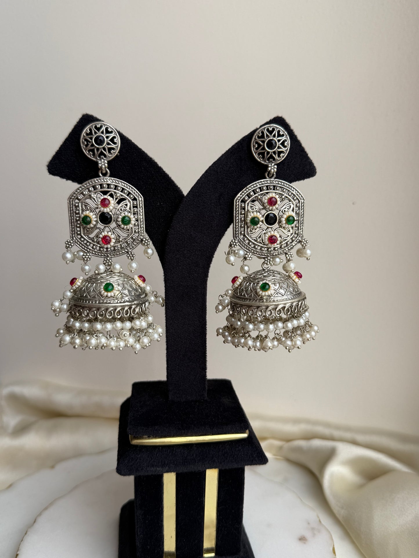 Oxidized jhumkas